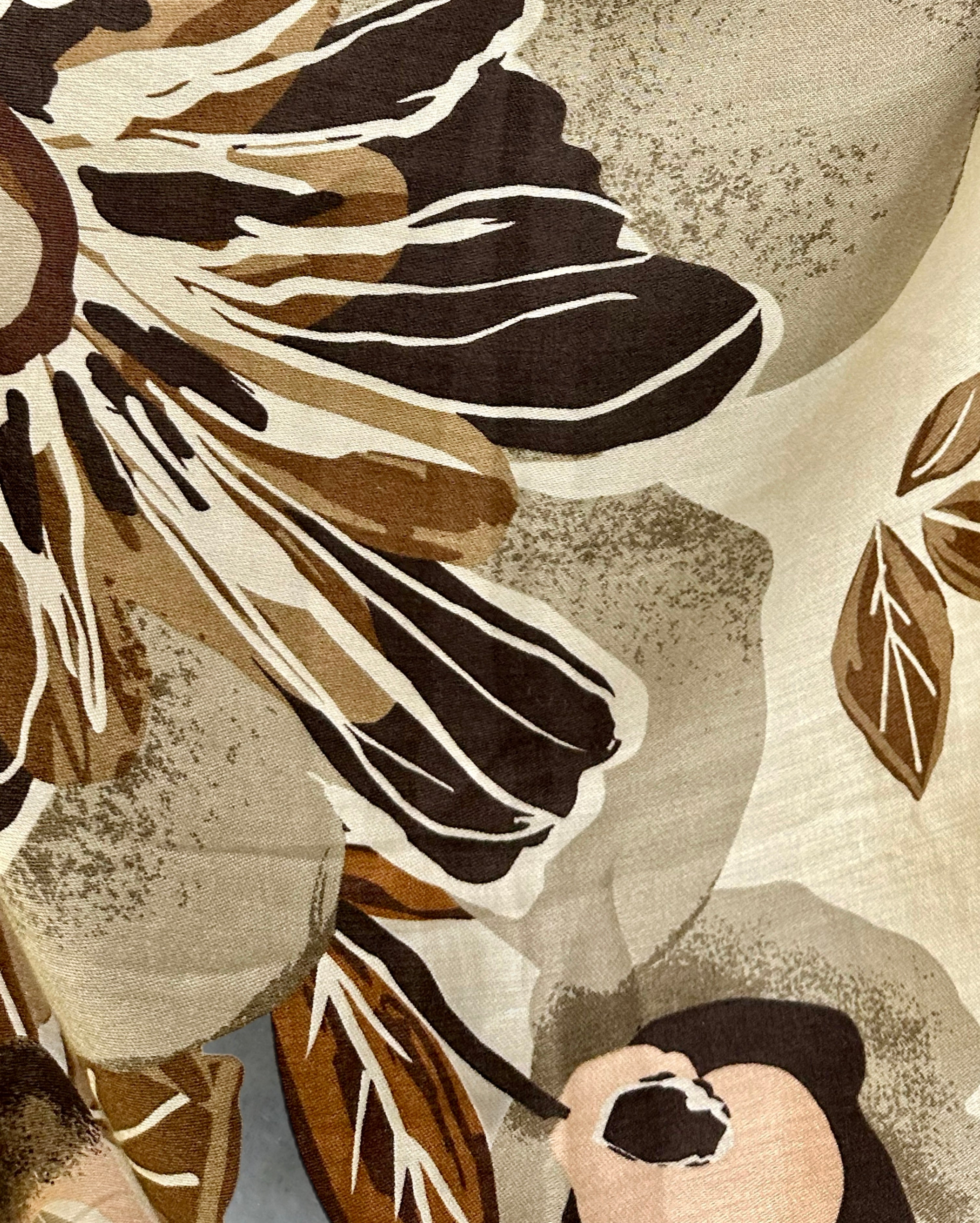 Vintage Inspired Brown Floral Scarf