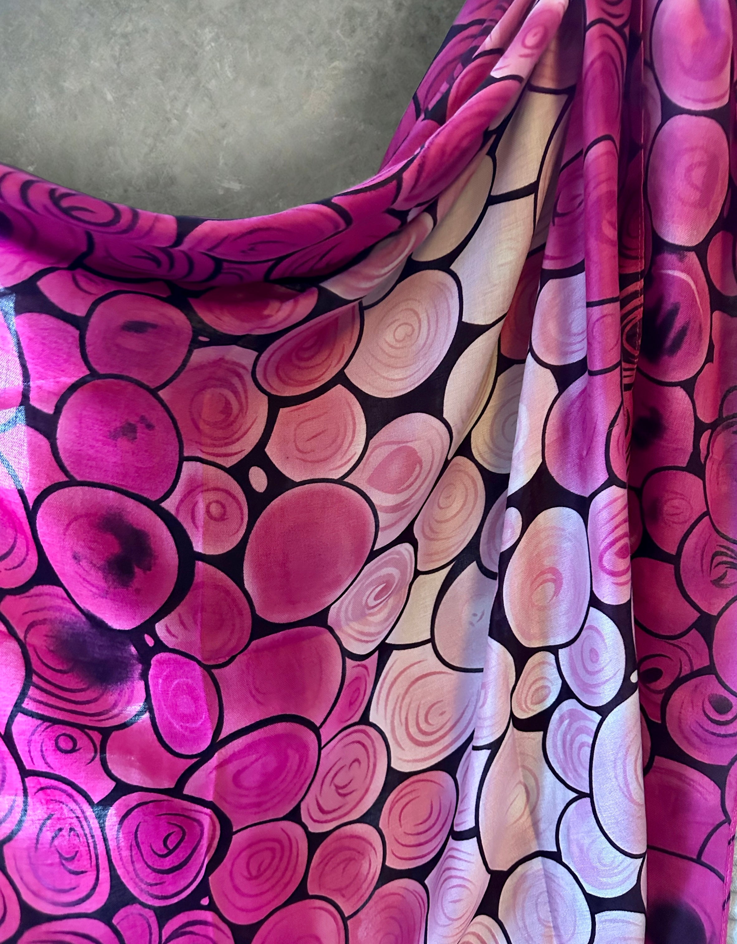 Fuchsia Pink Seamless Bubbles Pattern Cotton Scarf