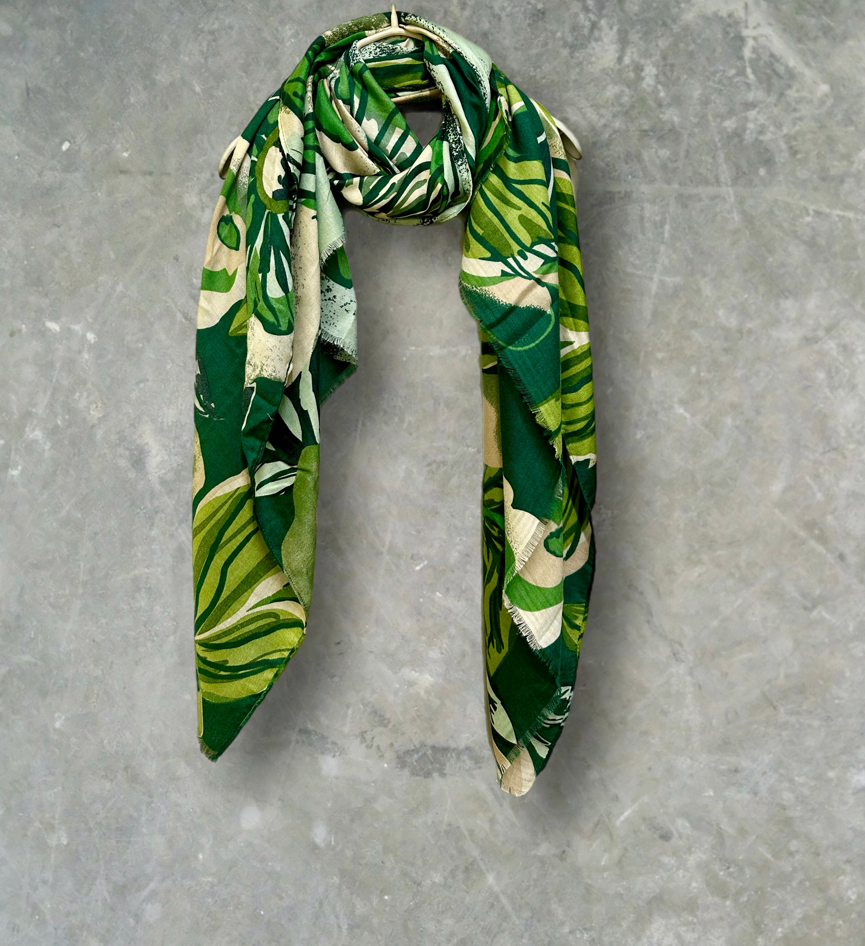 Vintage Inspired Green Floral Scarf