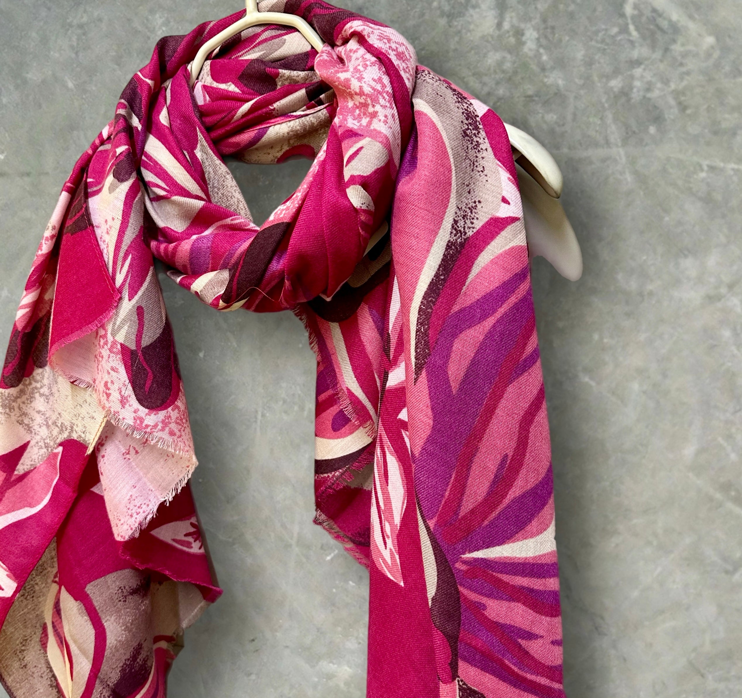 Vintage Inspired Pink Floral Scarf