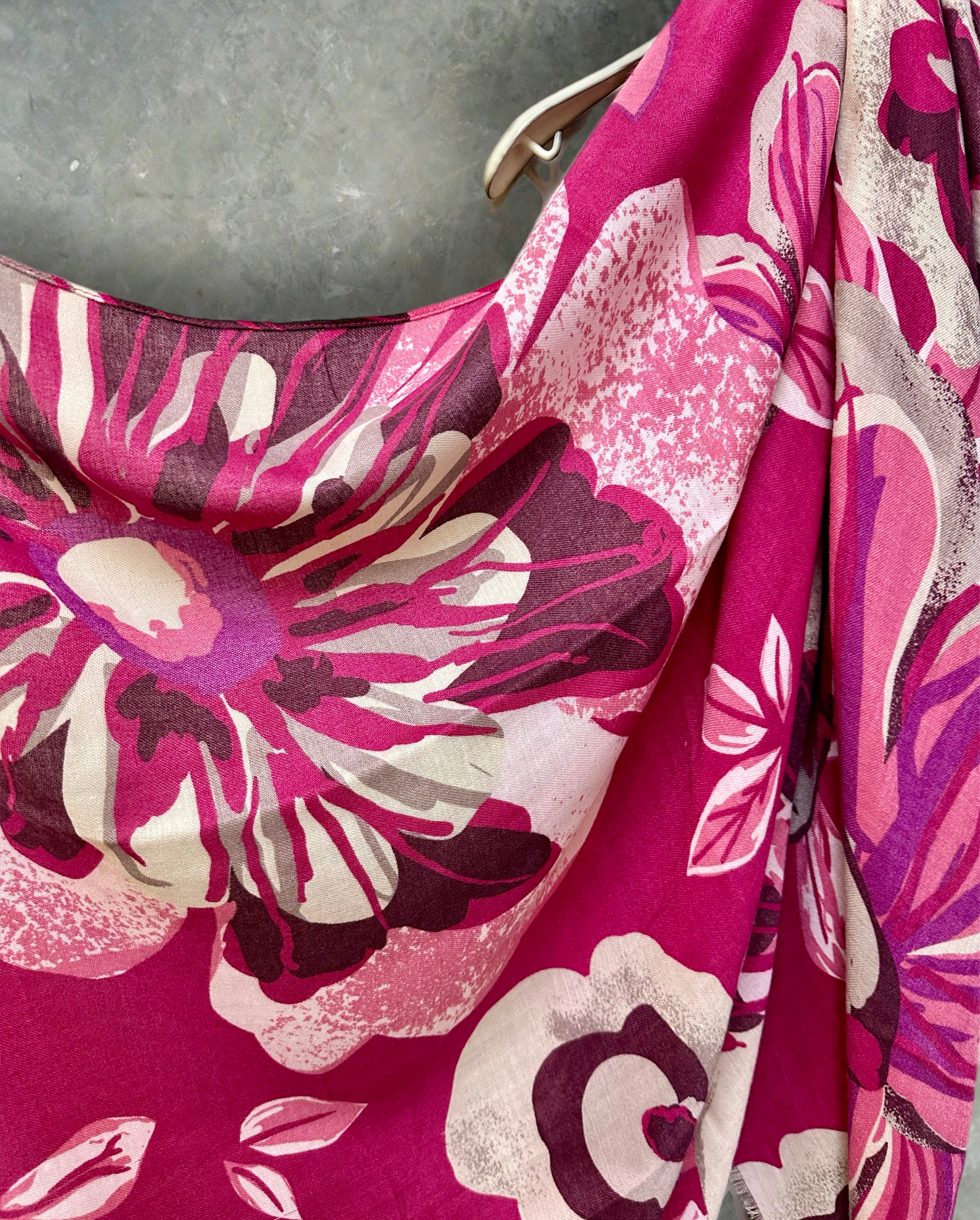 Vintage Inspired Pink Floral Scarf