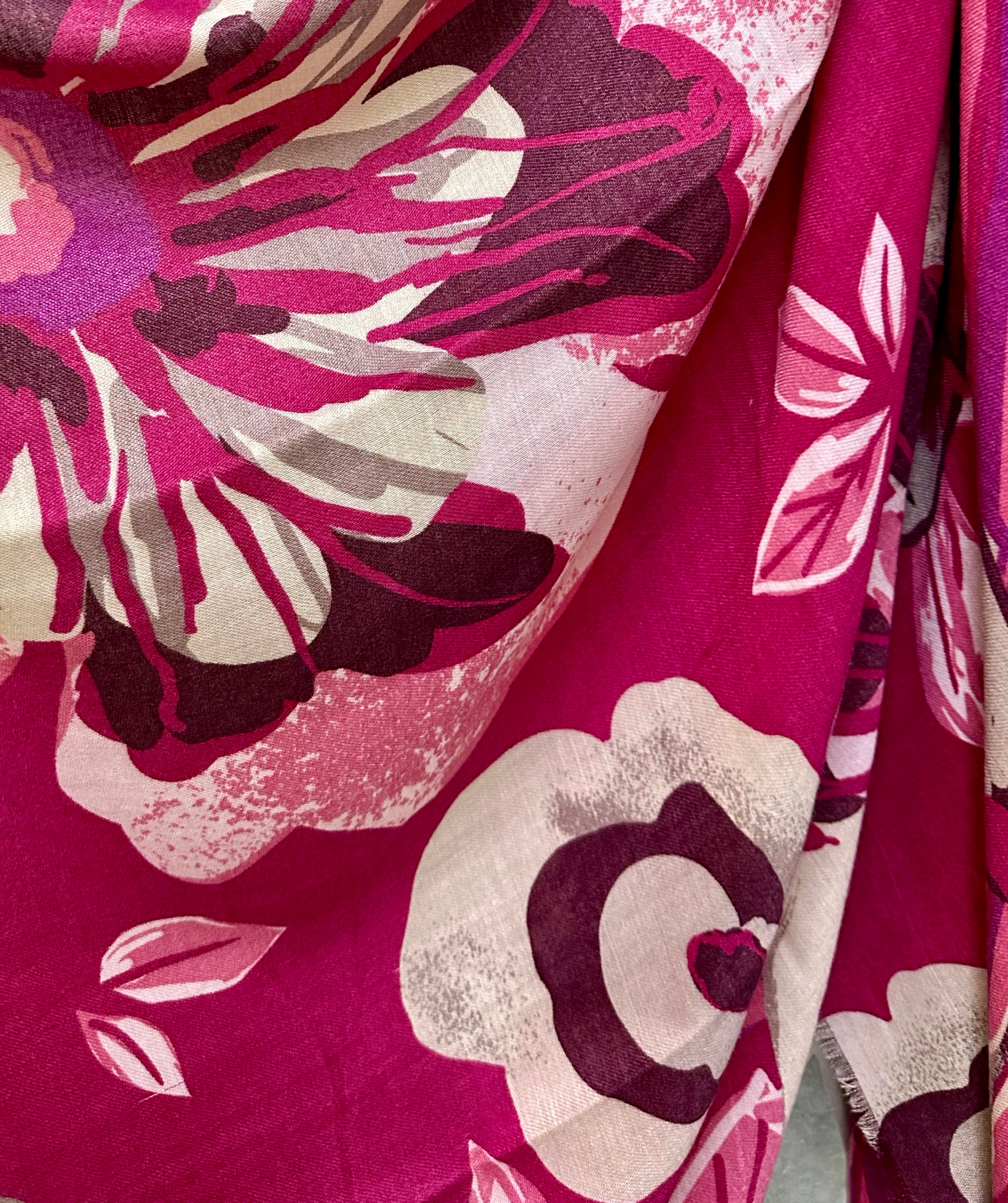 Vintage Inspired Pink Floral Scarf