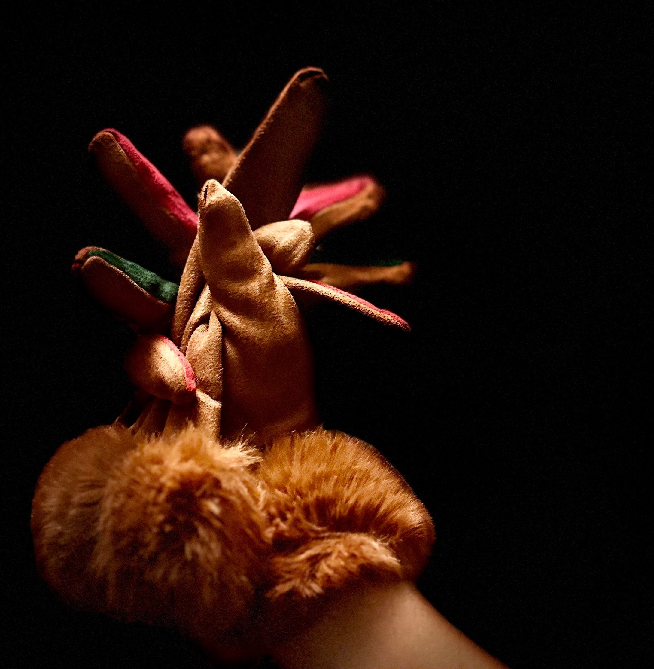 Brown Suede Gloves with Faux Fur,Stretch Suede Fabric