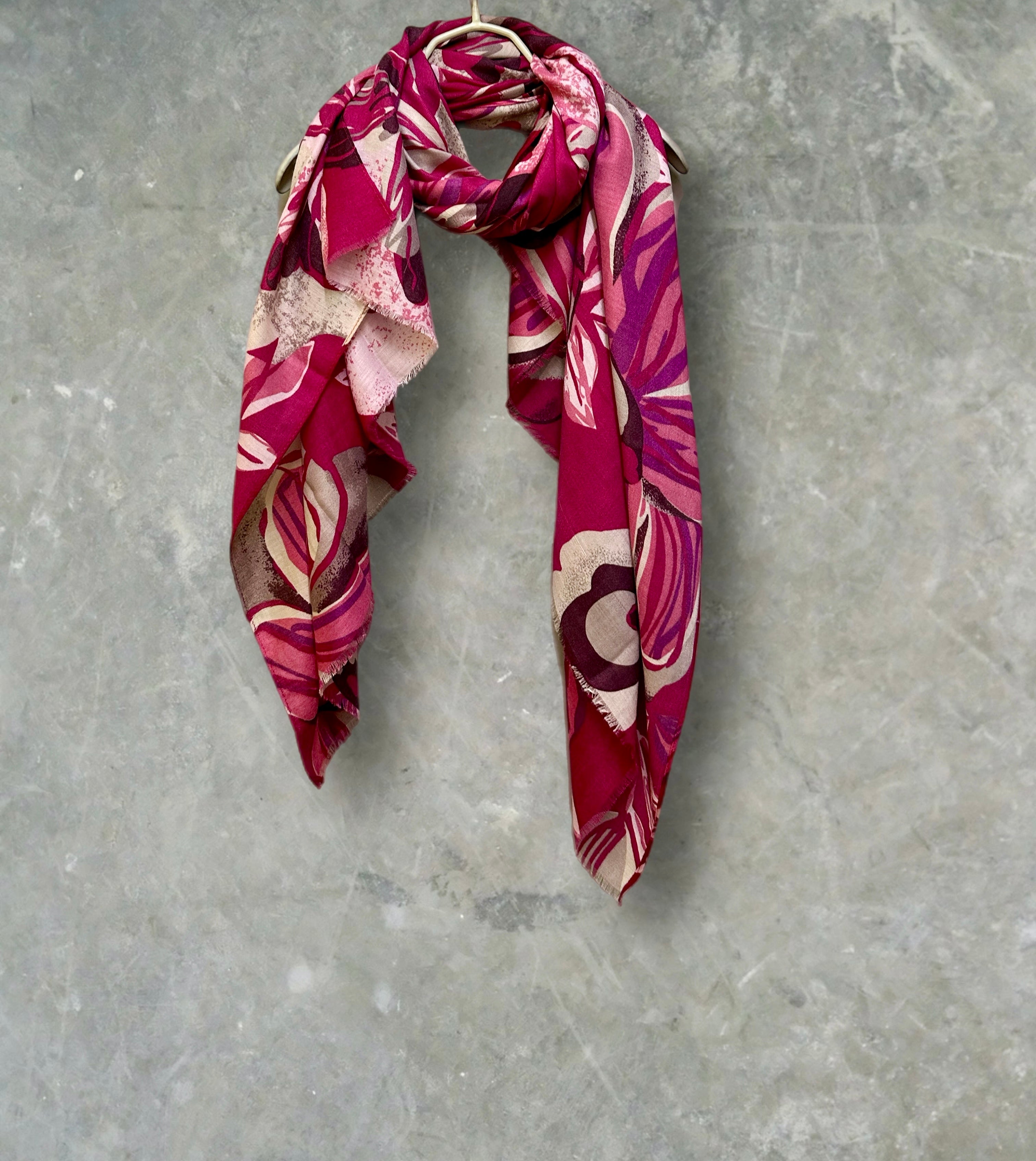 Vintage Inspired Pink Floral Scarf