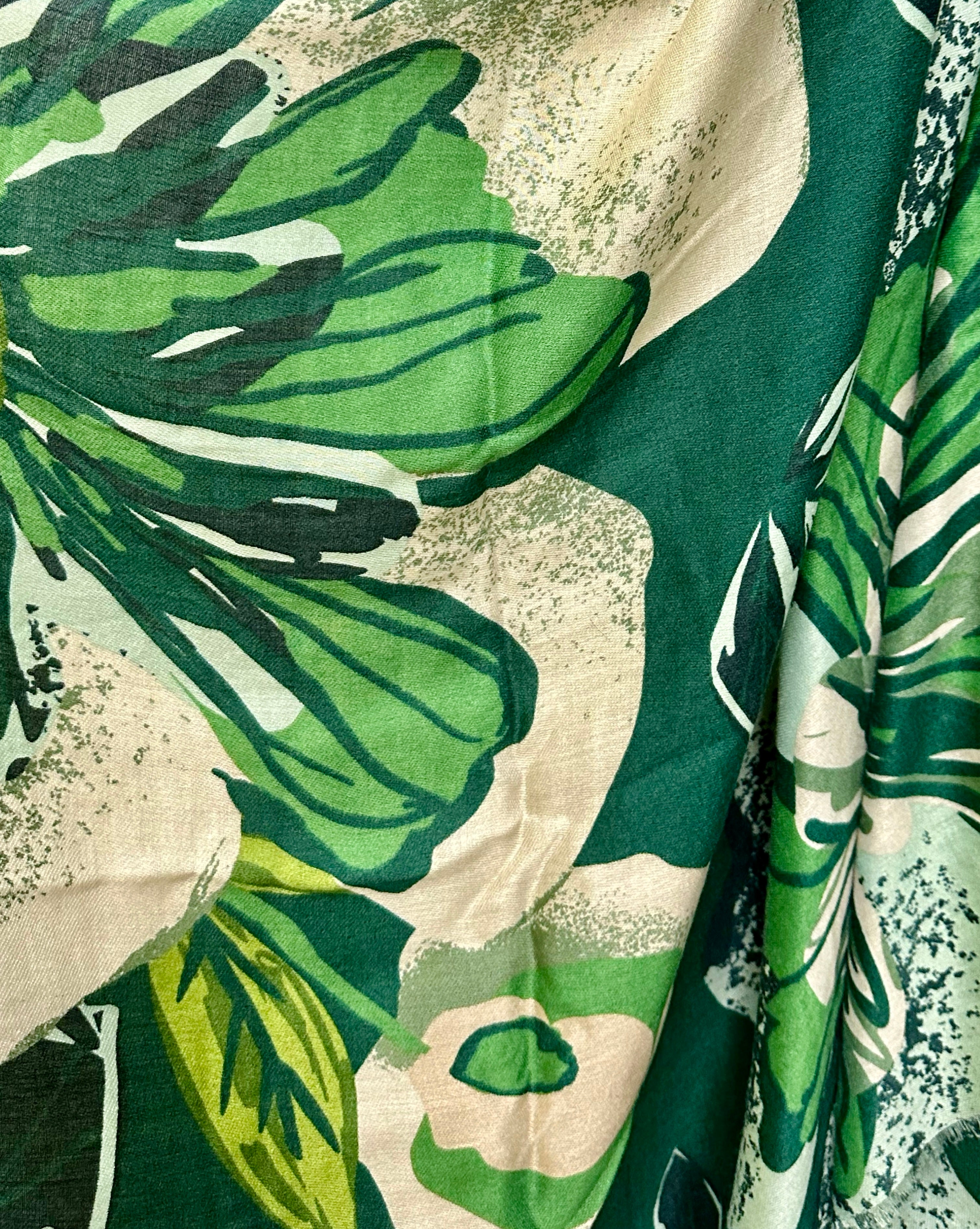 Vintage Inspired Green Floral Scarf