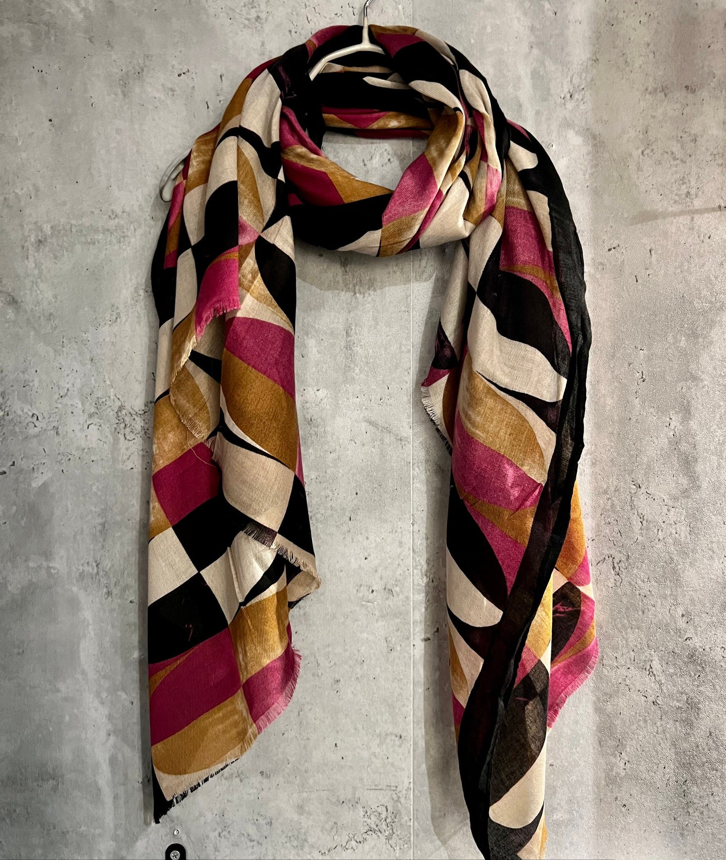 Retro Pattern Pink Beige Cotton Scarf/Summer Autumn Winter Women Scarf/Gifts For Mum/Gifts For her Birthday Christmas Gift/UK Seller