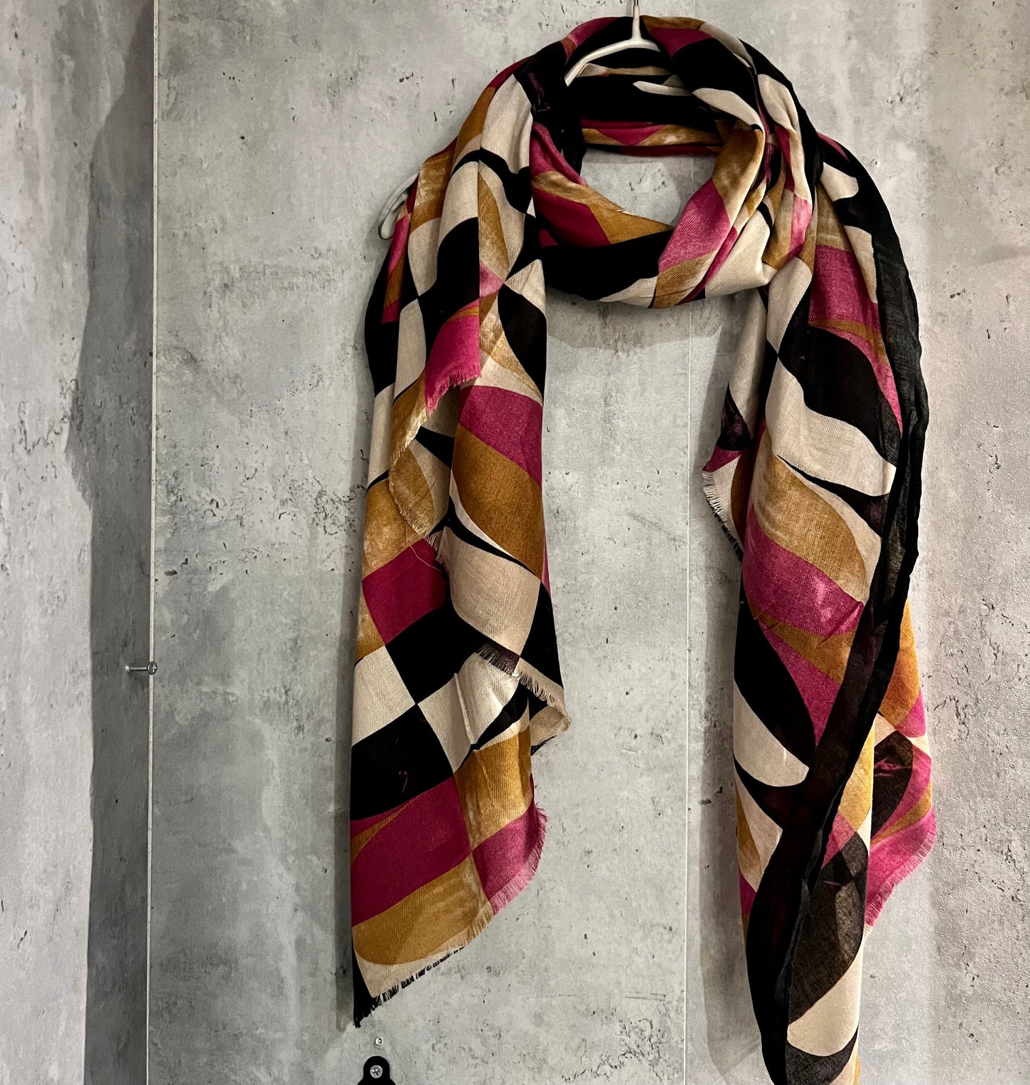 Retro Pattern Pink Beige Cotton Scarf/Summer Autumn Winter Women Scarf/Gifts For Mum/Gifts For her Birthday Christmas Gift/UK Seller