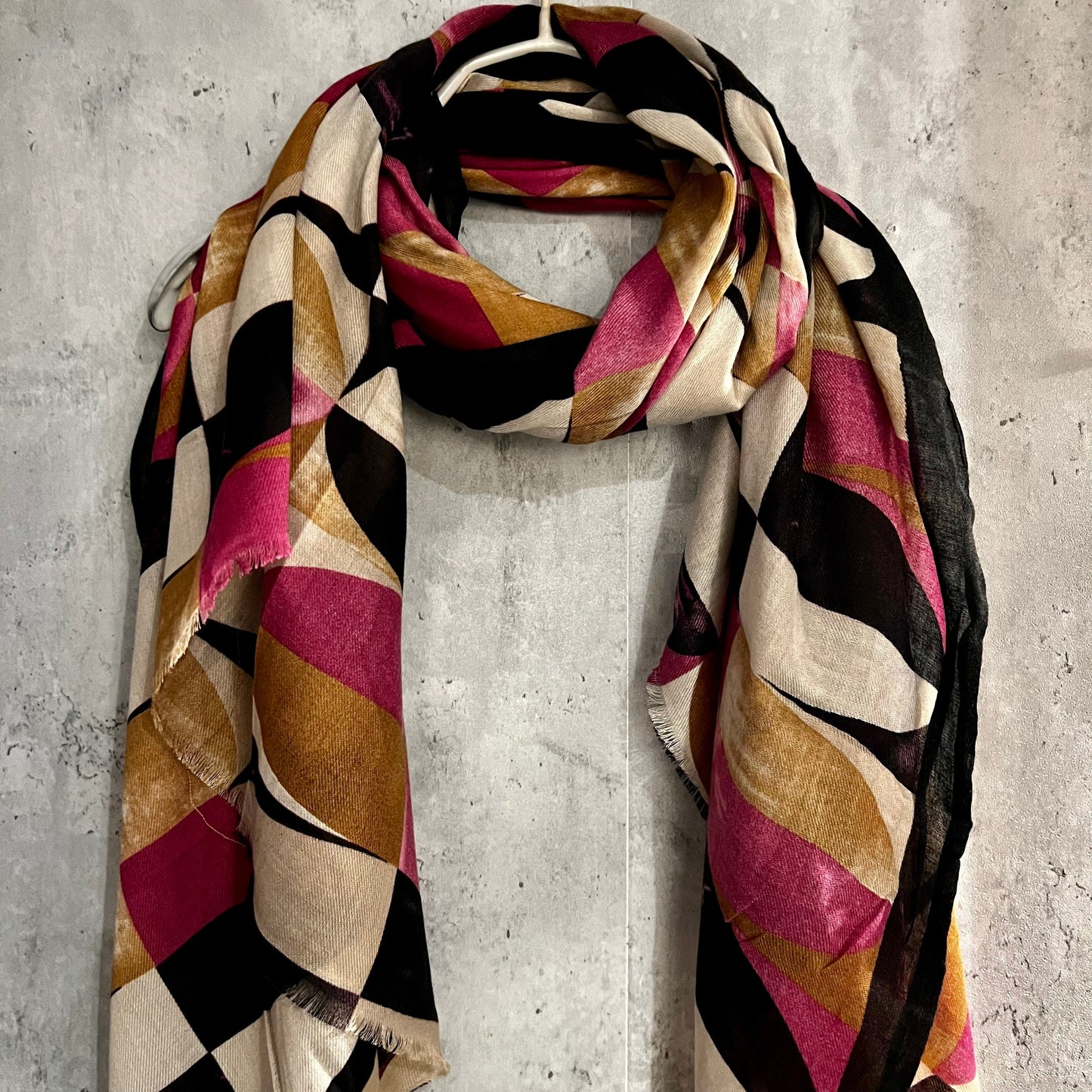 Retro Pattern Pink Beige Cotton Scarf/Summer Autumn Winter Women Scarf/Gifts For Mum/Gifts For her Birthday Christmas Gift/UK Seller