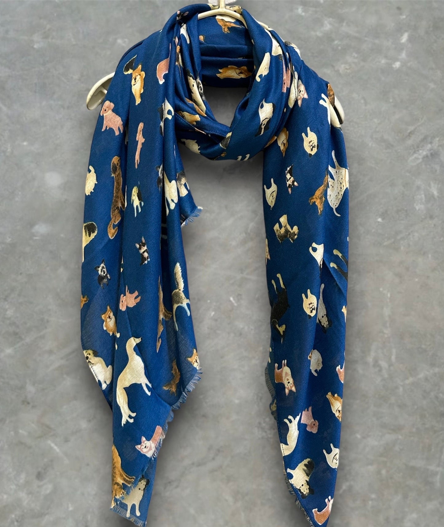 Dogs Pattern Blue Scarf – A Versatile Gift for Mom, Her, and Any Occasion