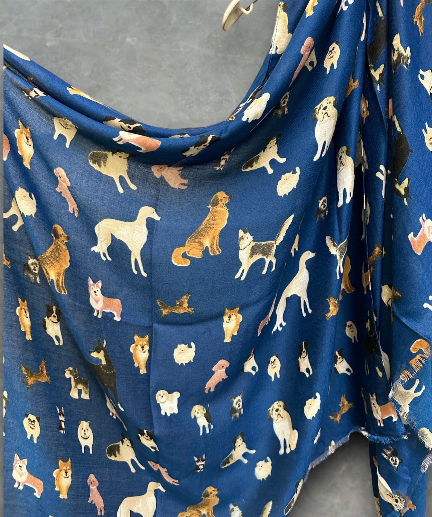 Dogs Pattern Blue Scarf – A Versatile Gift for Mom, Her, and Any Occasion