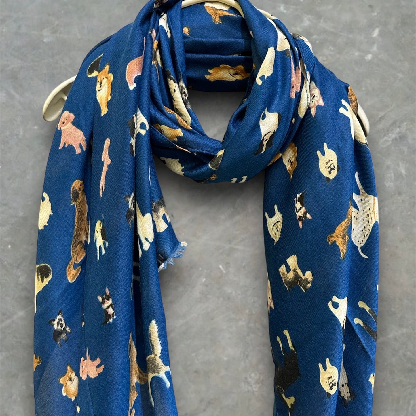 Dogs Pattern Blue Scarf – A Versatile Gift for Mom, Her, and Any Occasion
