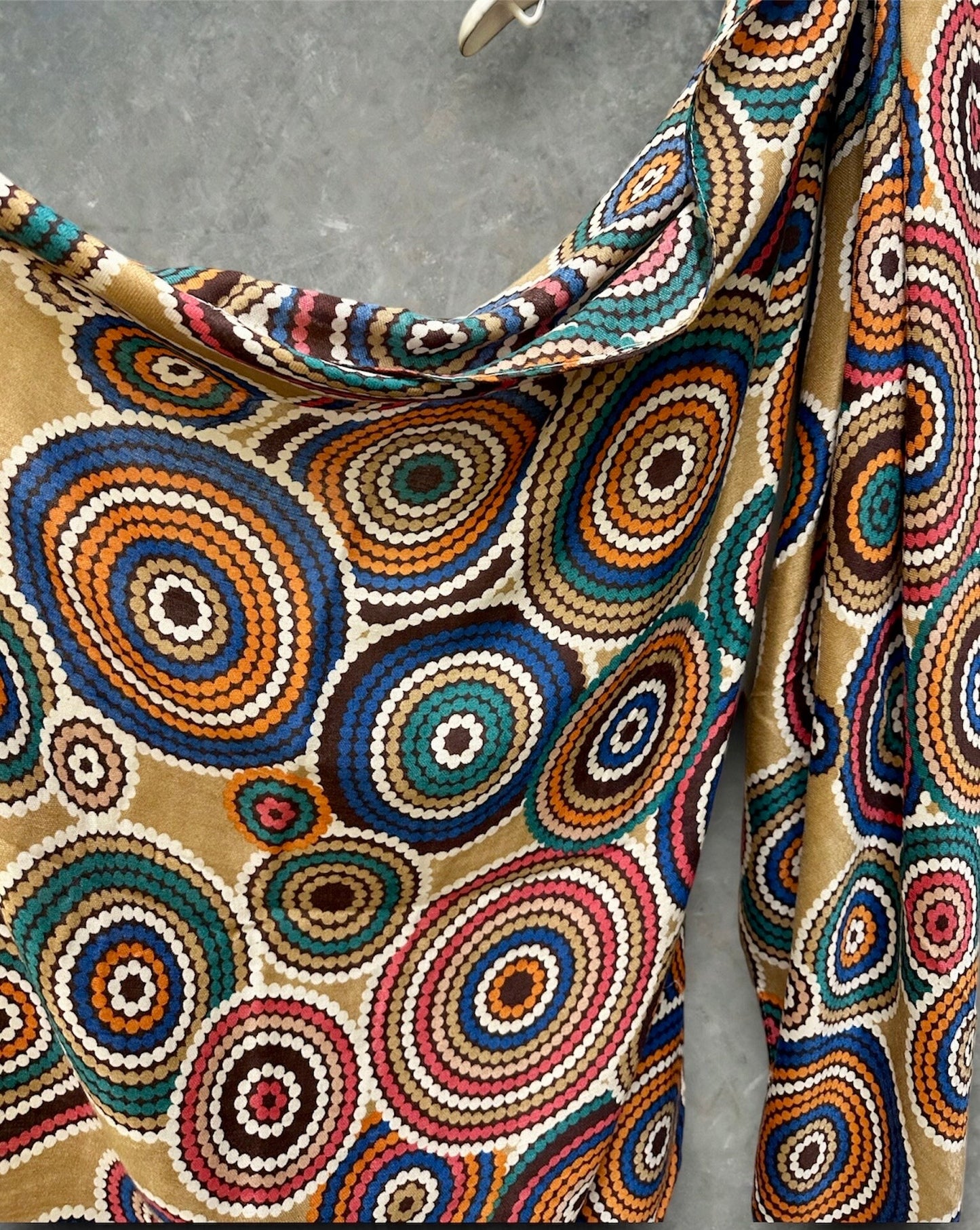 Cercular Dots Pattern Brown Scarf/Cotton Blend Scarf/Summer Autumn Winter Scarf/Scarf Women/Gifts For Her Birthday Christmas