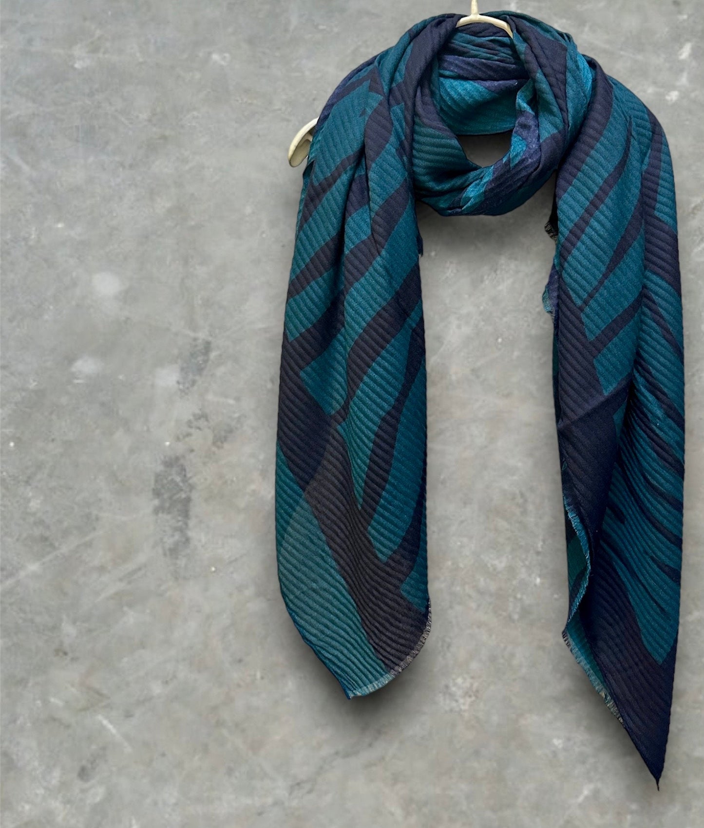 Zebra Stripes Pattern Teal Blue Cotton Blend Scarf for Women/Summer Autumn Winter Scarf/Gifts For Her Birthday and Christmas
