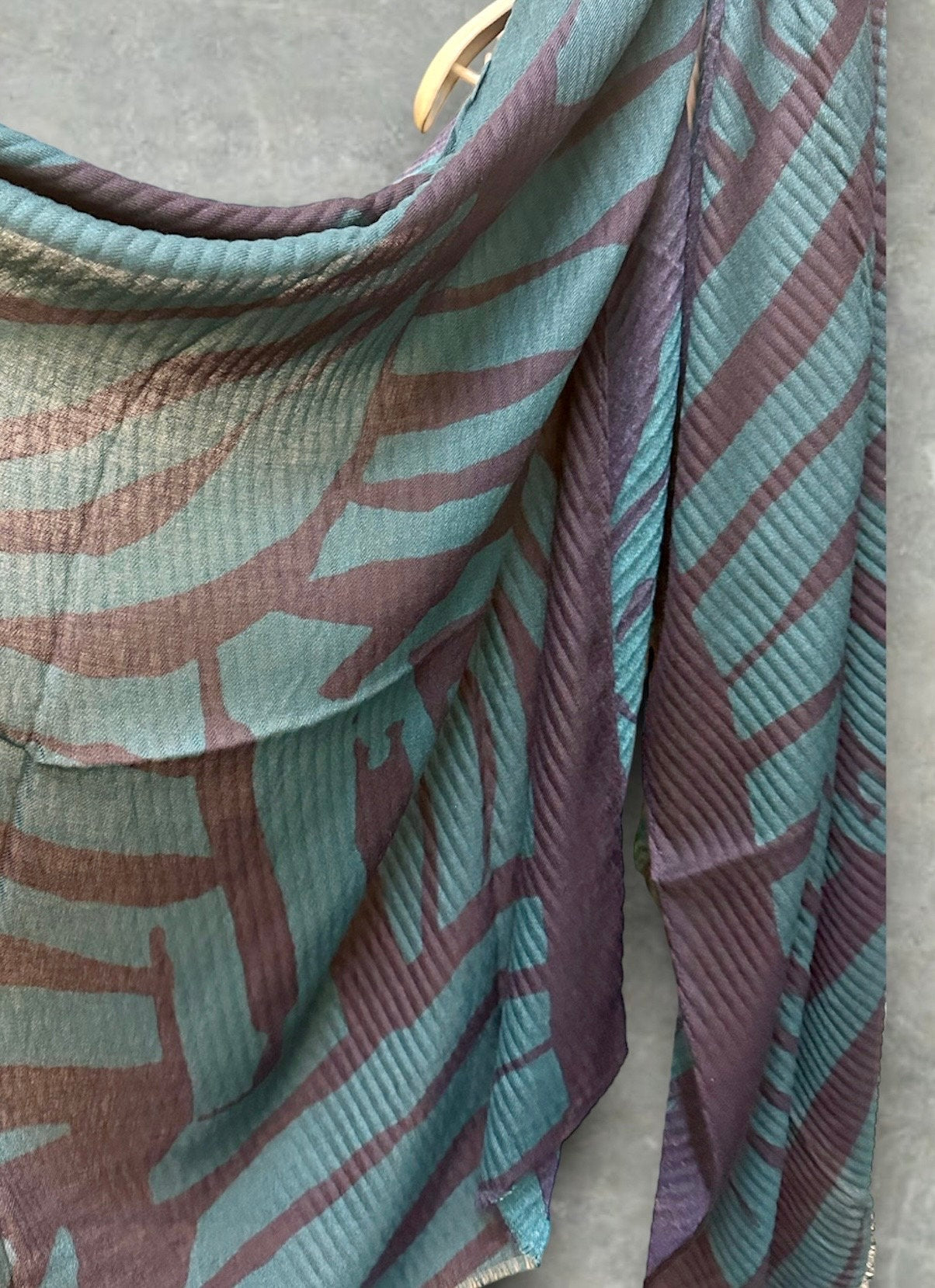 Zebra Stripes Pattern Teal Blue Cotton Blend Scarf for Women/Summer Autumn Winter Scarf/Gifts For Her Birthday and Christmas
