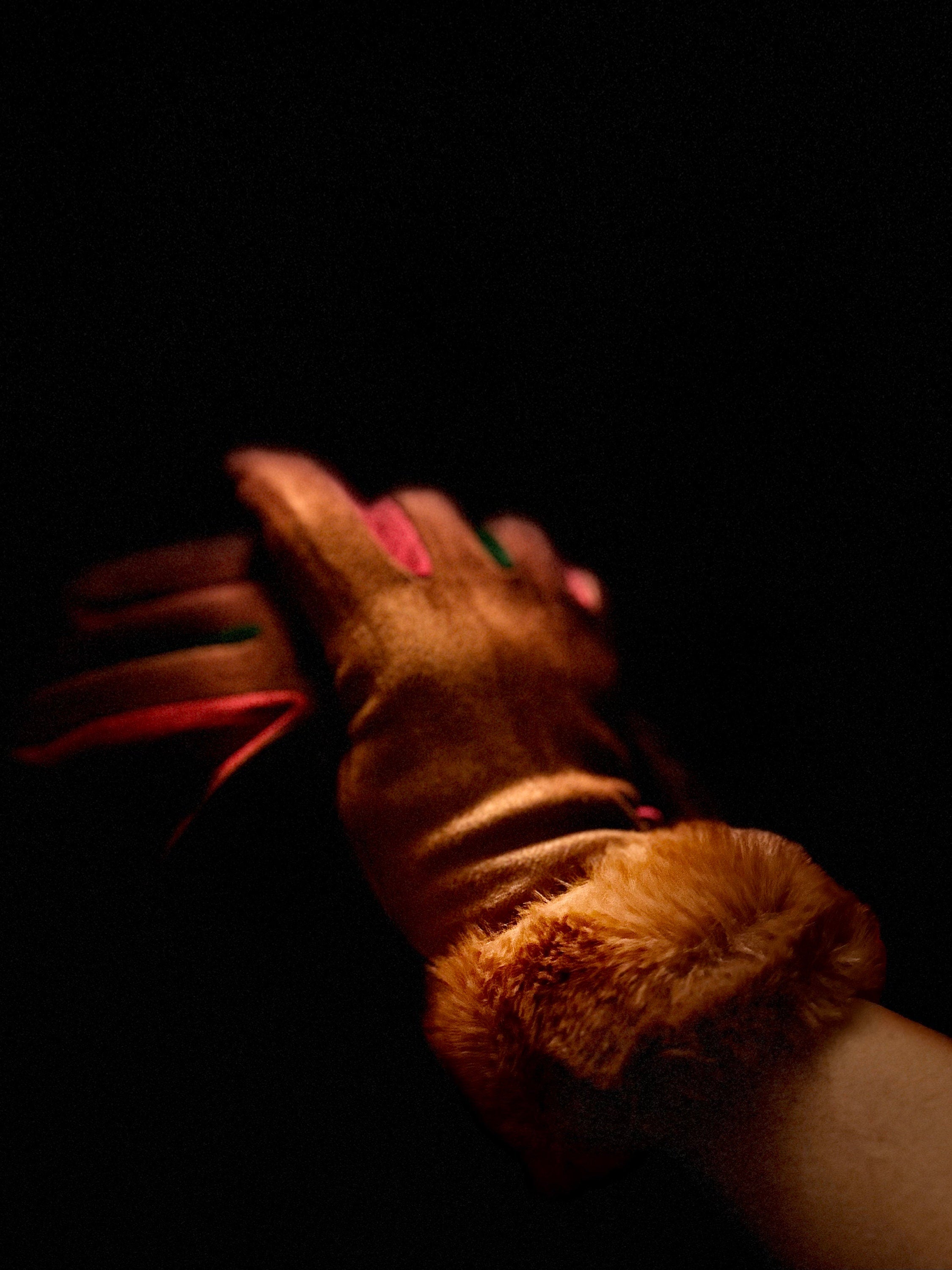 Brown Suede Gloves with Faux Fur,Stretch Suede Fabric