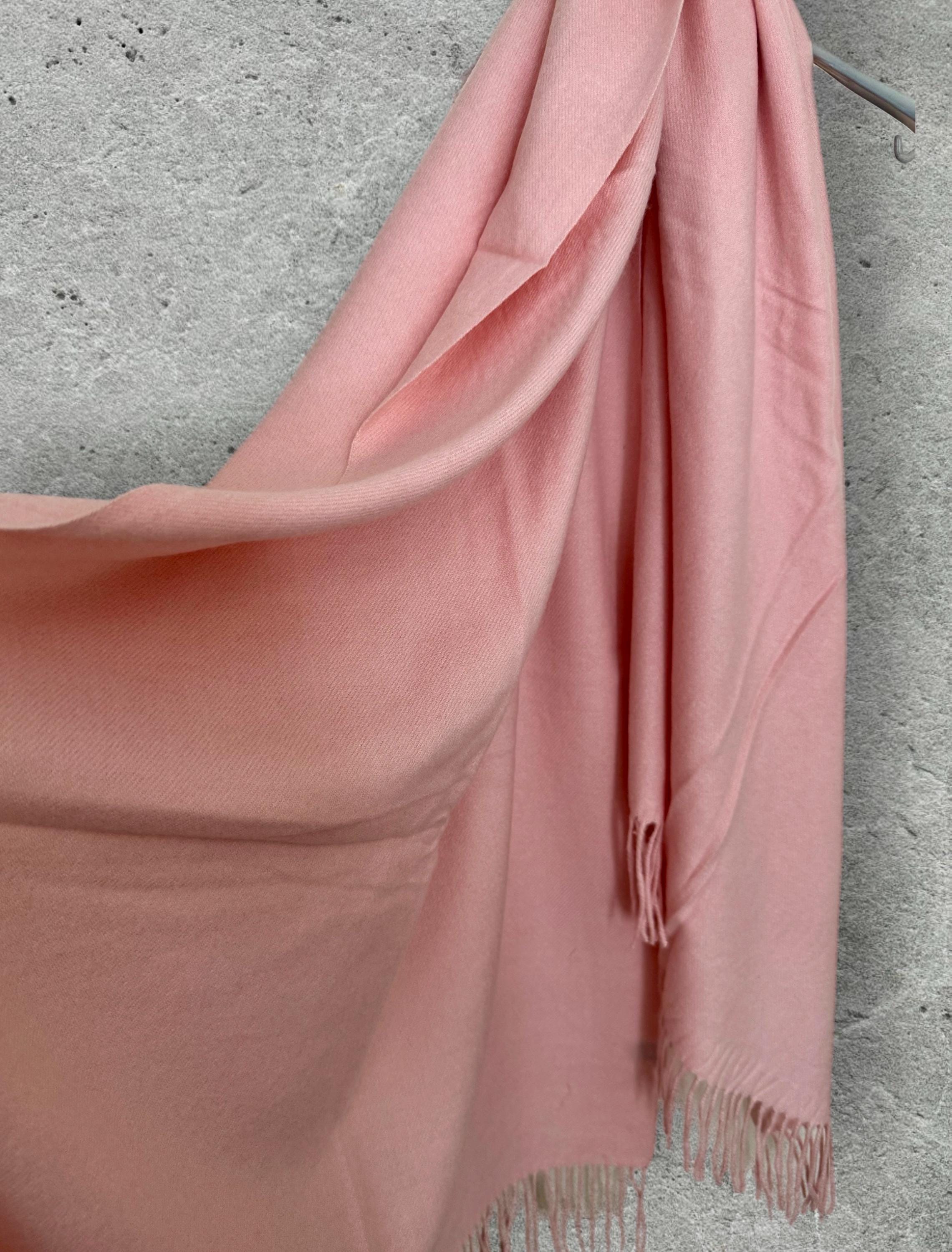 Luxury Pink Plain Cashmere Scarf