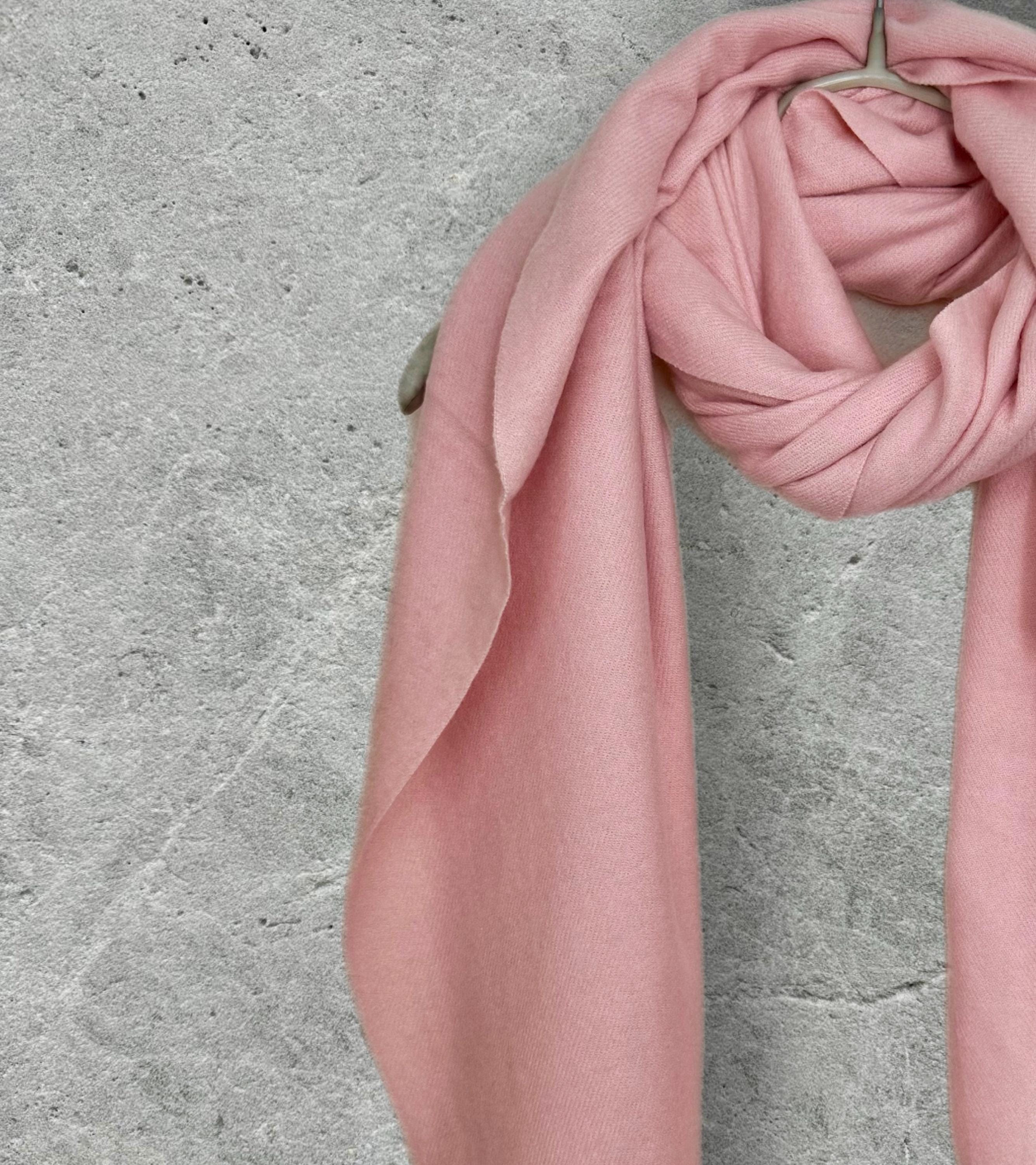 Luxury Pink Plain Cashmere Scarf