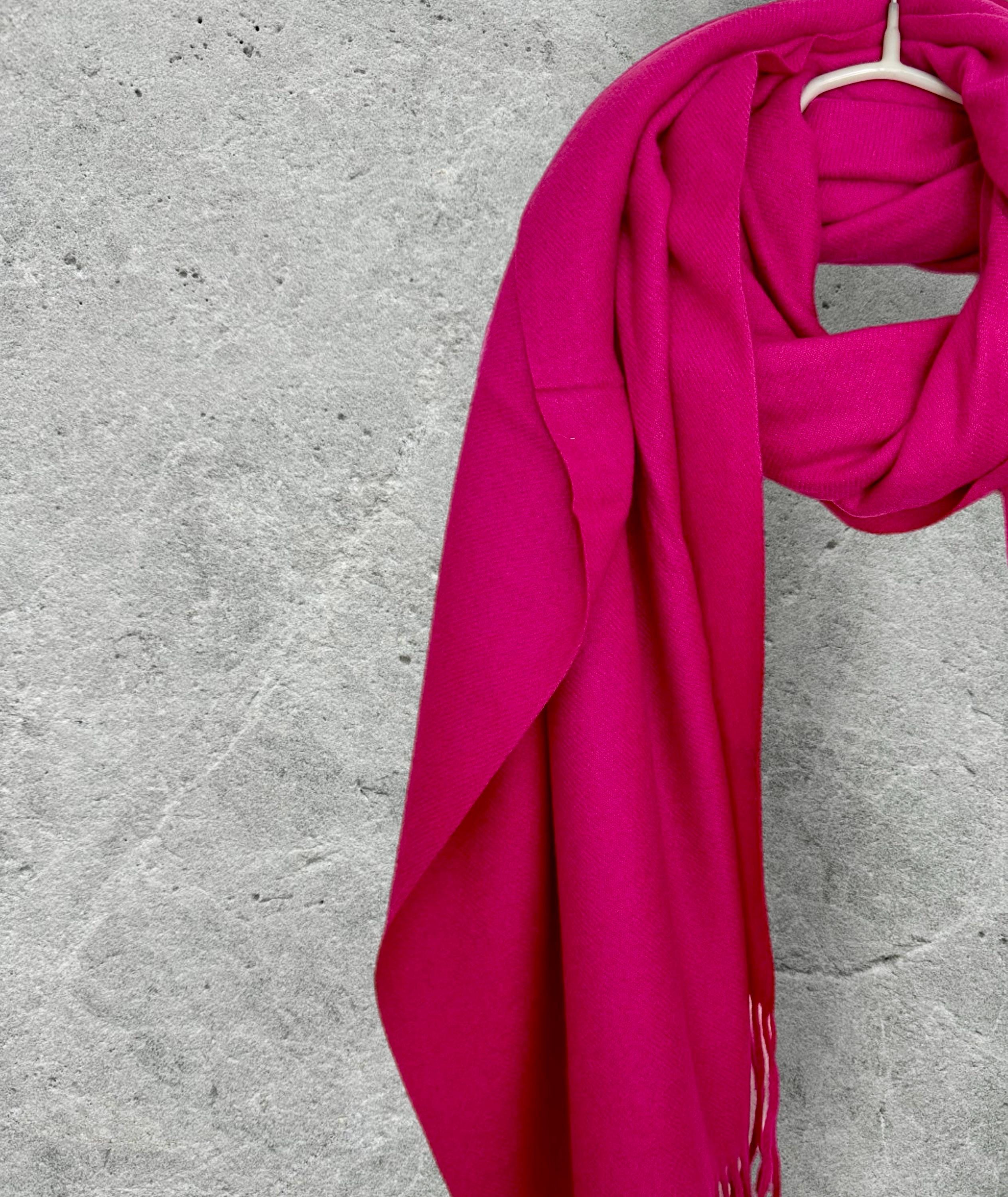 Elegant Fuchsia Pink Cashmere Blend Scarf