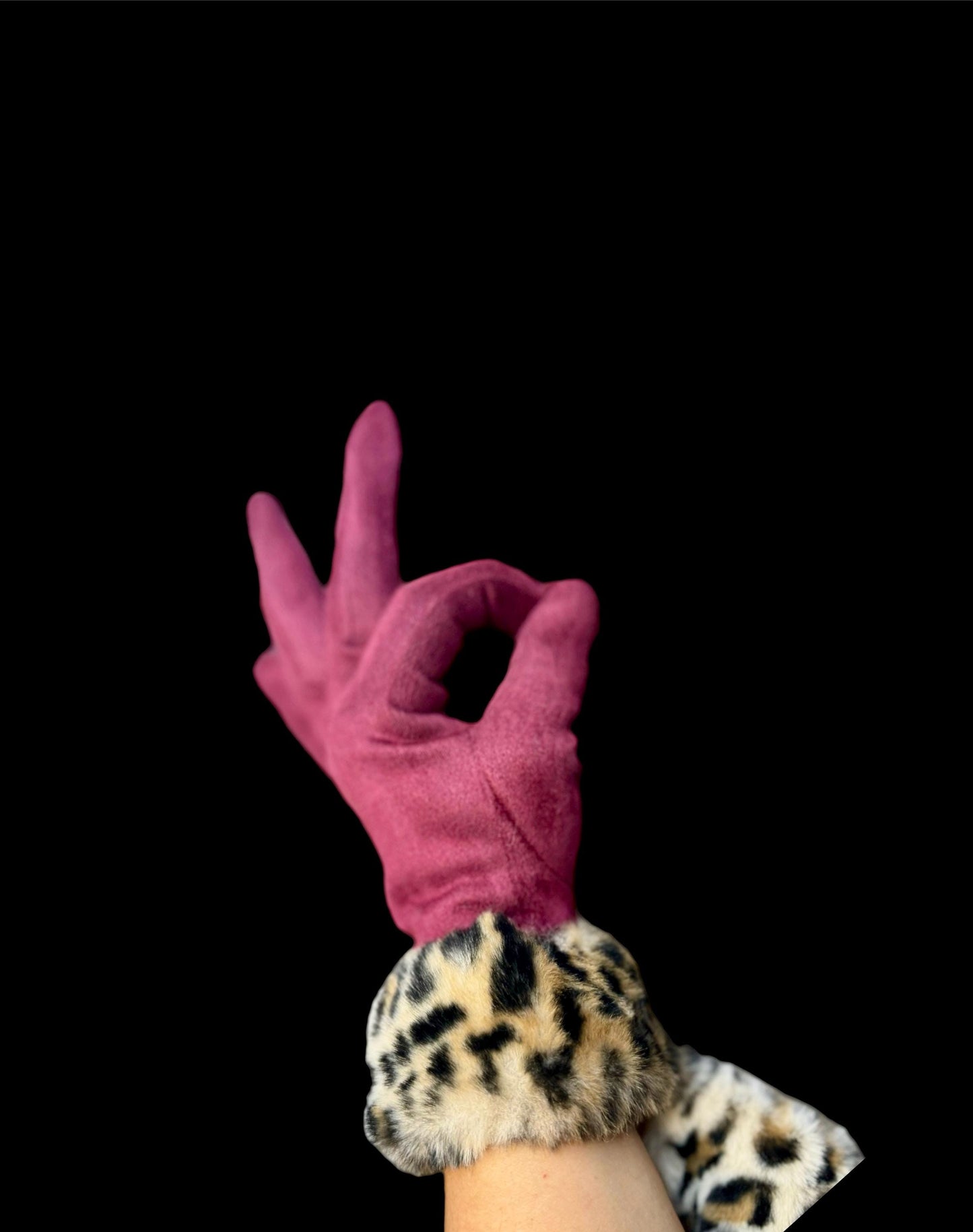 Elegant Maroon Red Gloves with Faux Leopard Fur,Perfect Winter Accessory and Thoughtful Gift for Women,Moms, Birthdays or Christmas