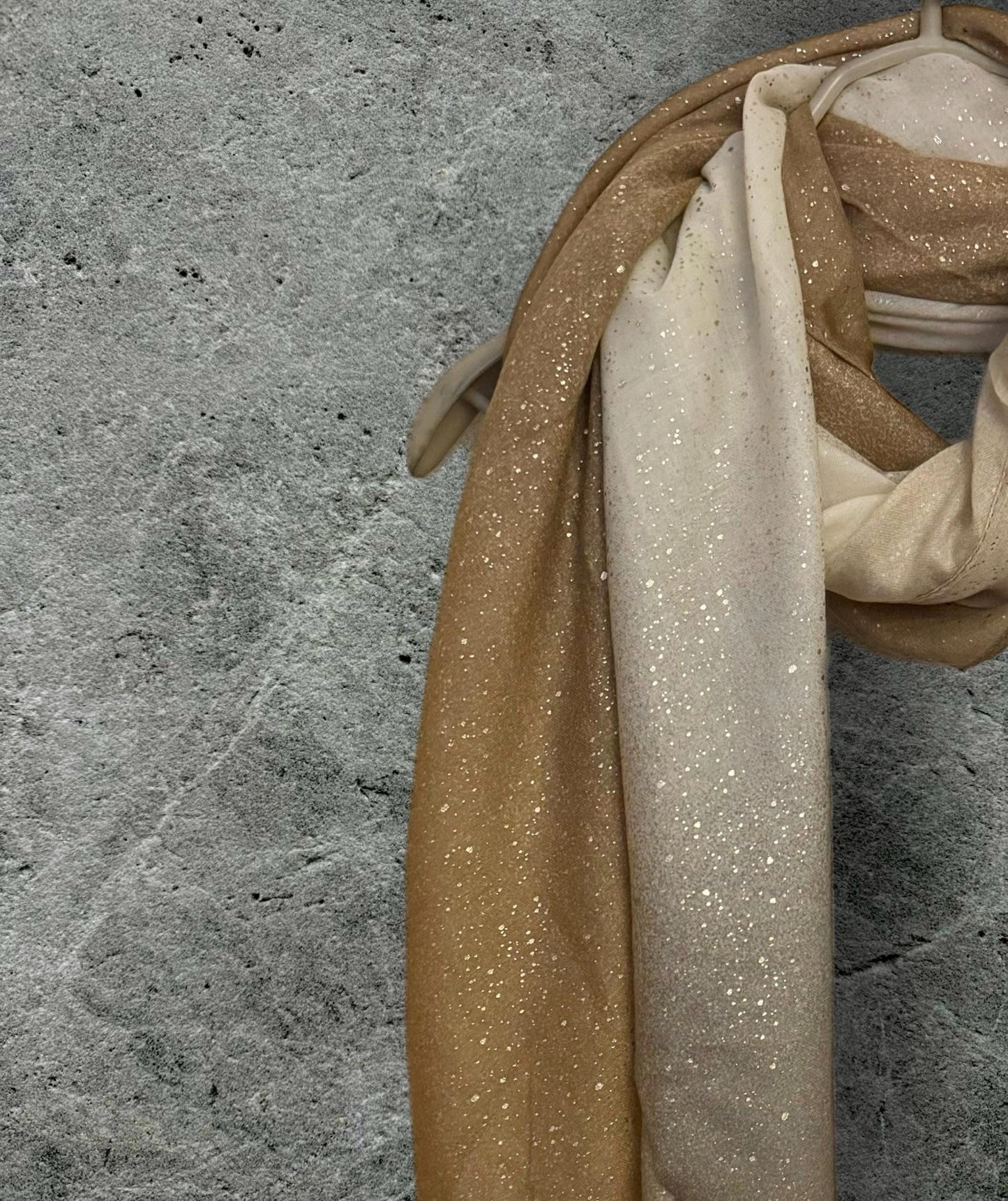 Beige Gradient Shimmering Scarf,Great for Evening Parties, Anniversaries,Weddings or as a Gift for Her Birthday,New Year or Christmas