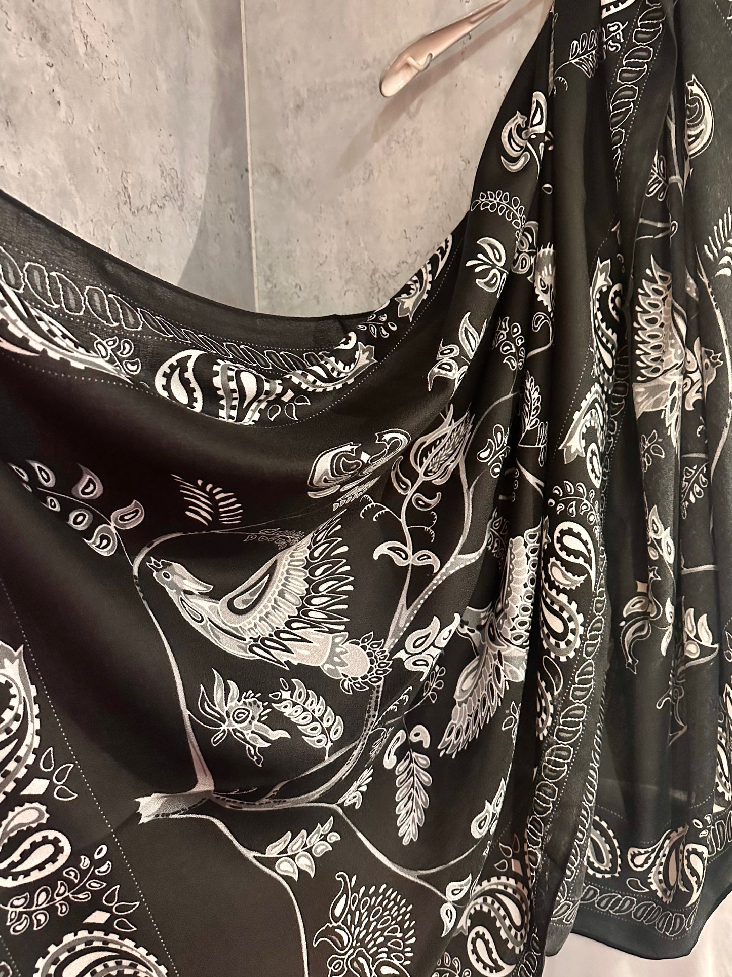 Paisley Black Cotton Scarf/Summer Autumn Scarf/Scarf Women/Gifts For Mom/Gifts For Her Birthday Christmas/UK Seller