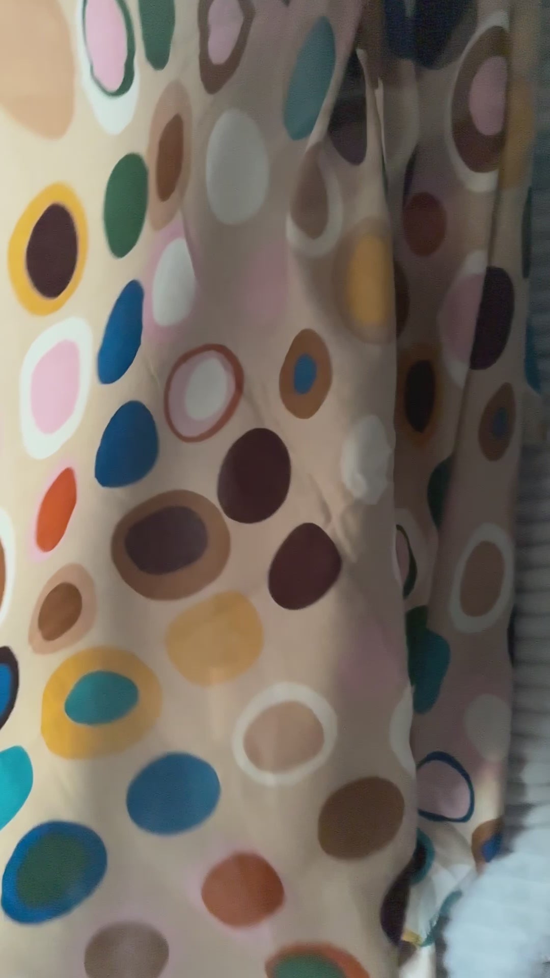 Multicolour Circle Pattern Beige Cotton Scarf