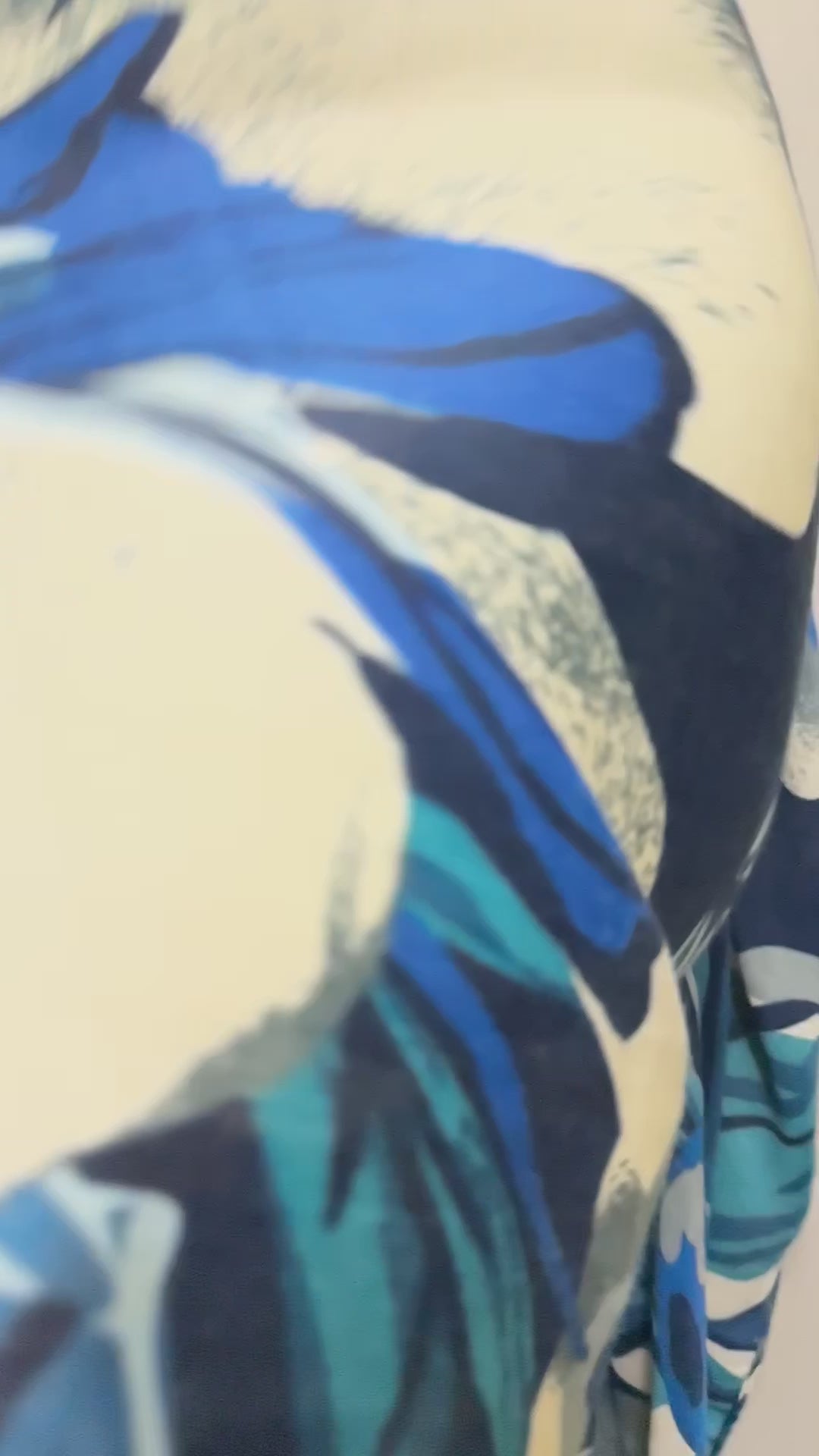 Vintage Inspired Blue Floral Scarf