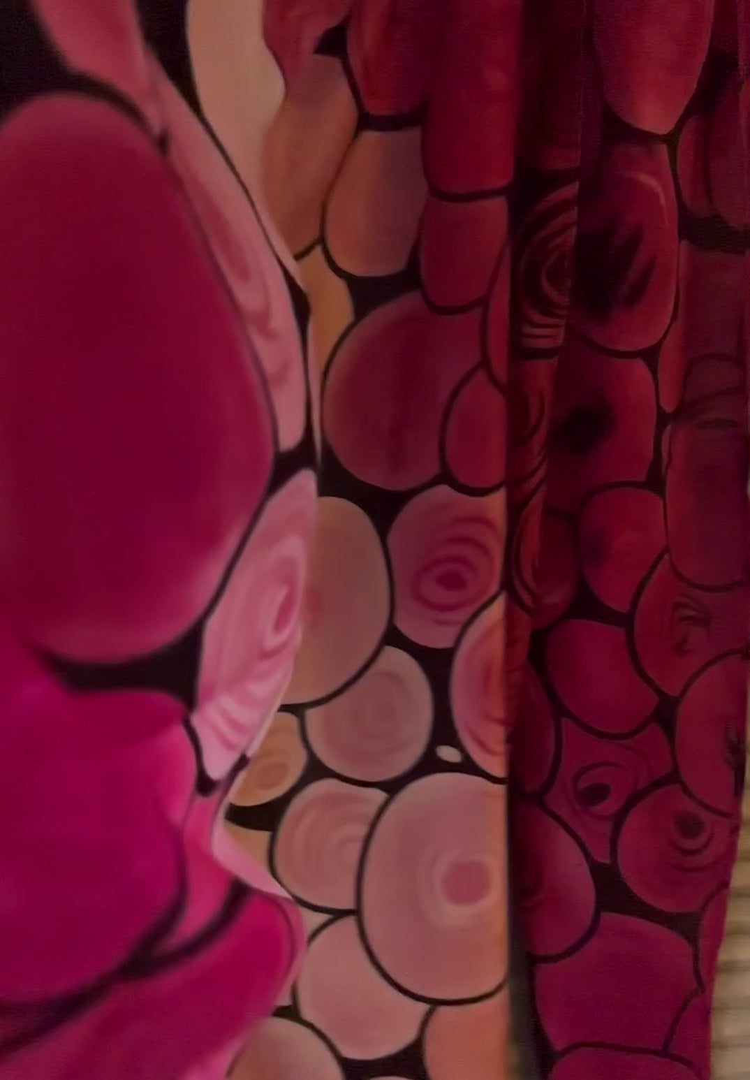 Fuchsia Pink Seamless Bubbles Pattern Cotton Scarf