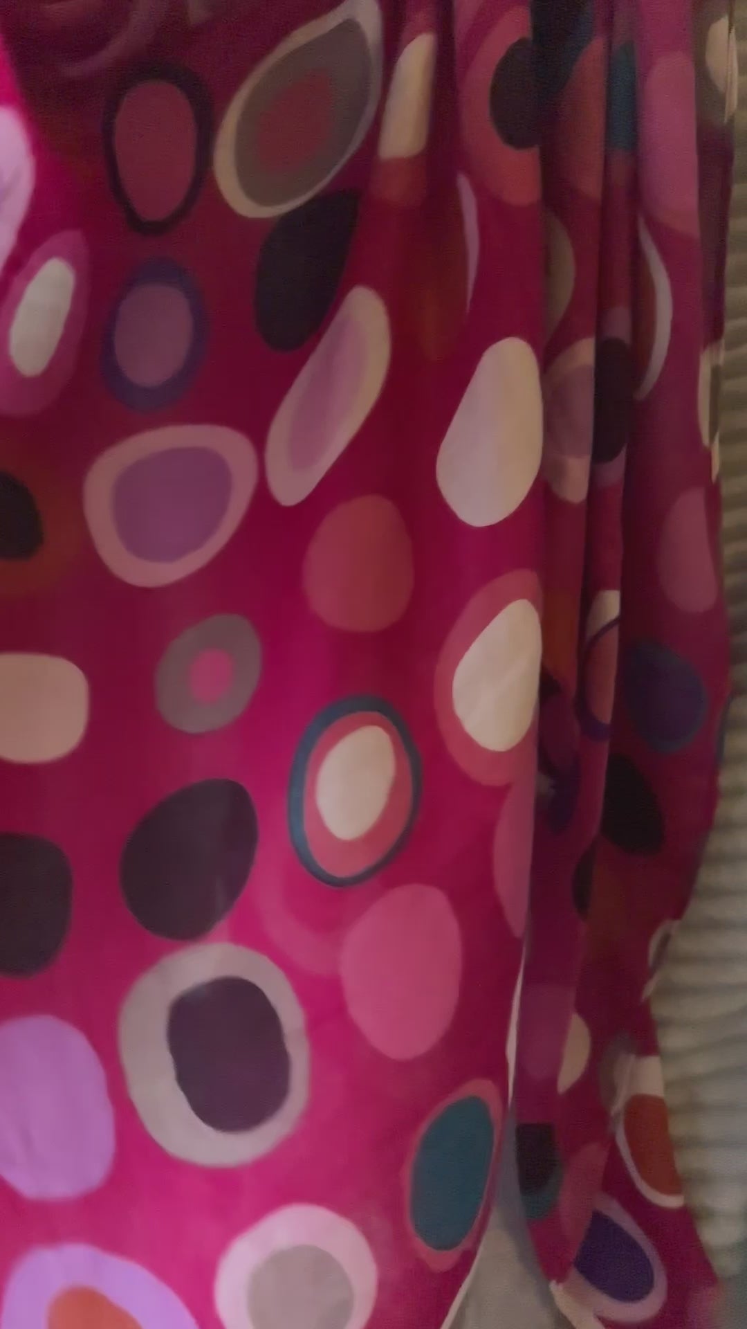 Multicolour Circle Pattern Fuchsia Pink Cotton Scarf