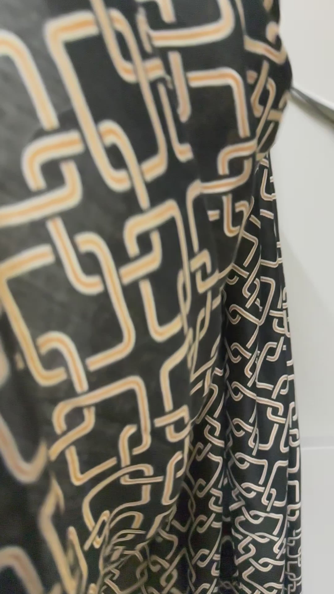 Stylish black Scarf Featuring Interlocking Design