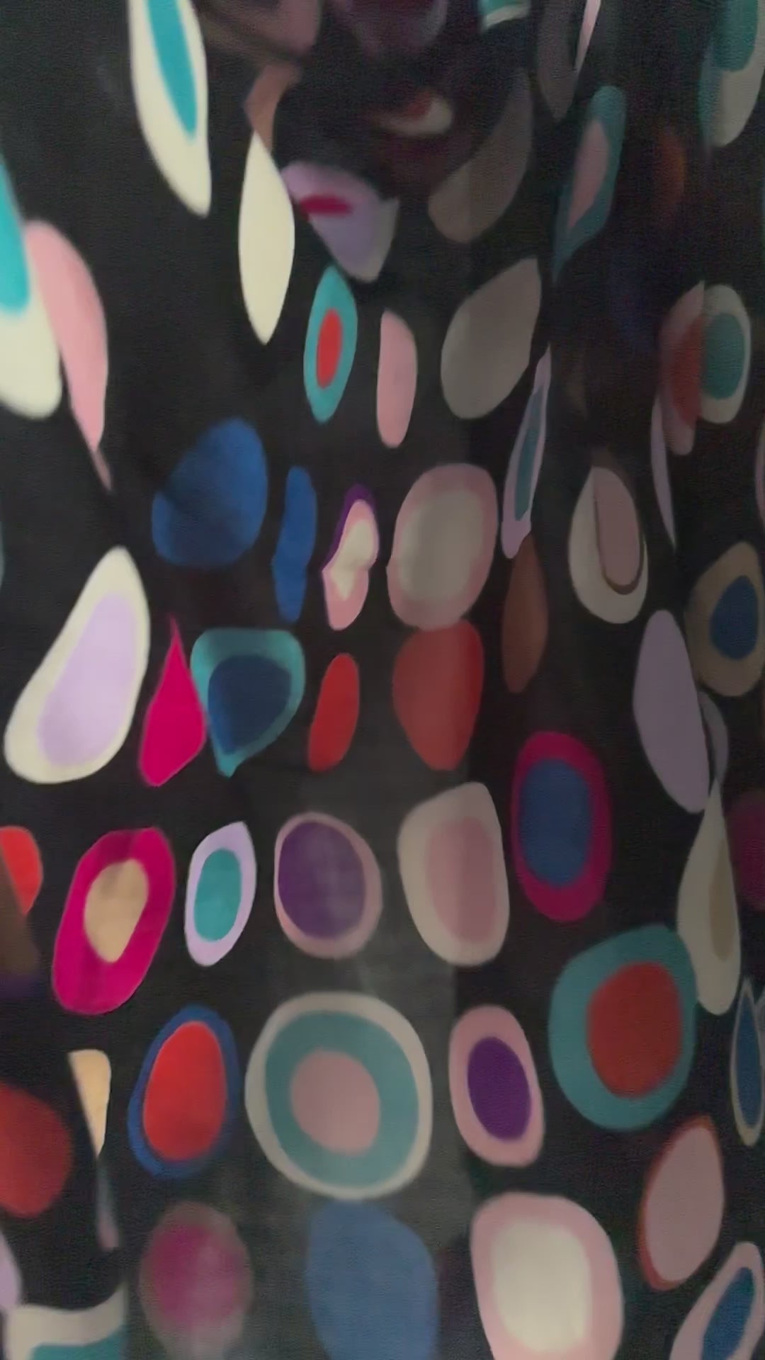 Multicolour Circle Pattern Black Cotton Scarf,Women Scarf