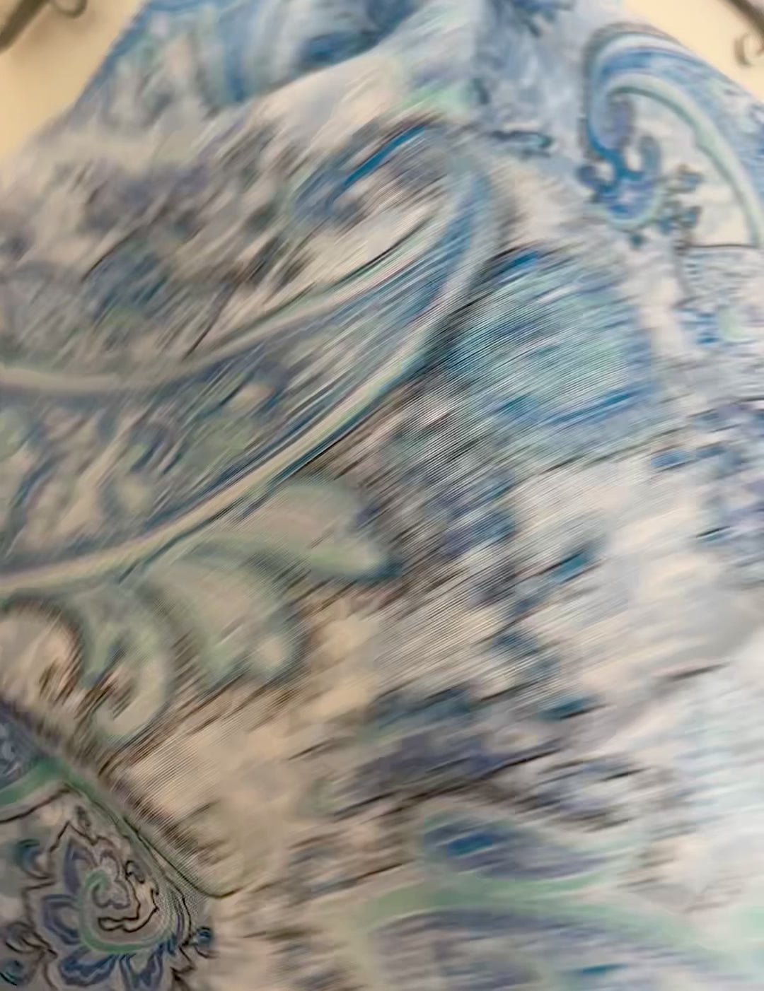 Light Blue Paisley Pattern Cotton Scarf