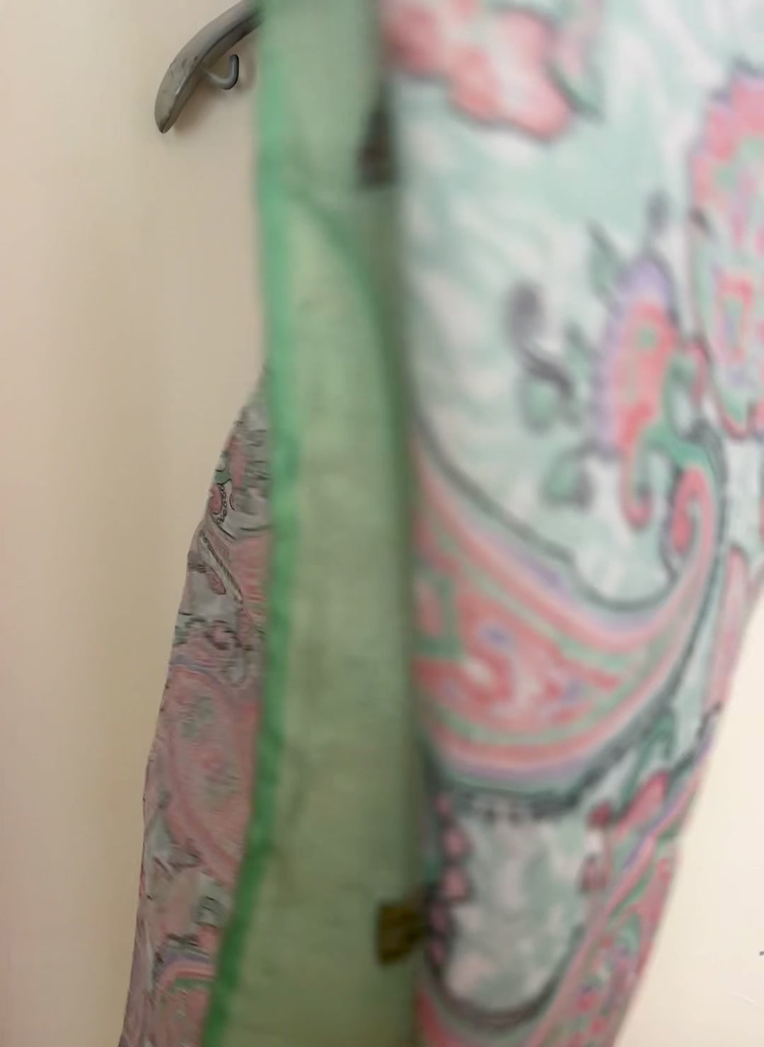 Light Green Paisley Pattern Cotton Scarf