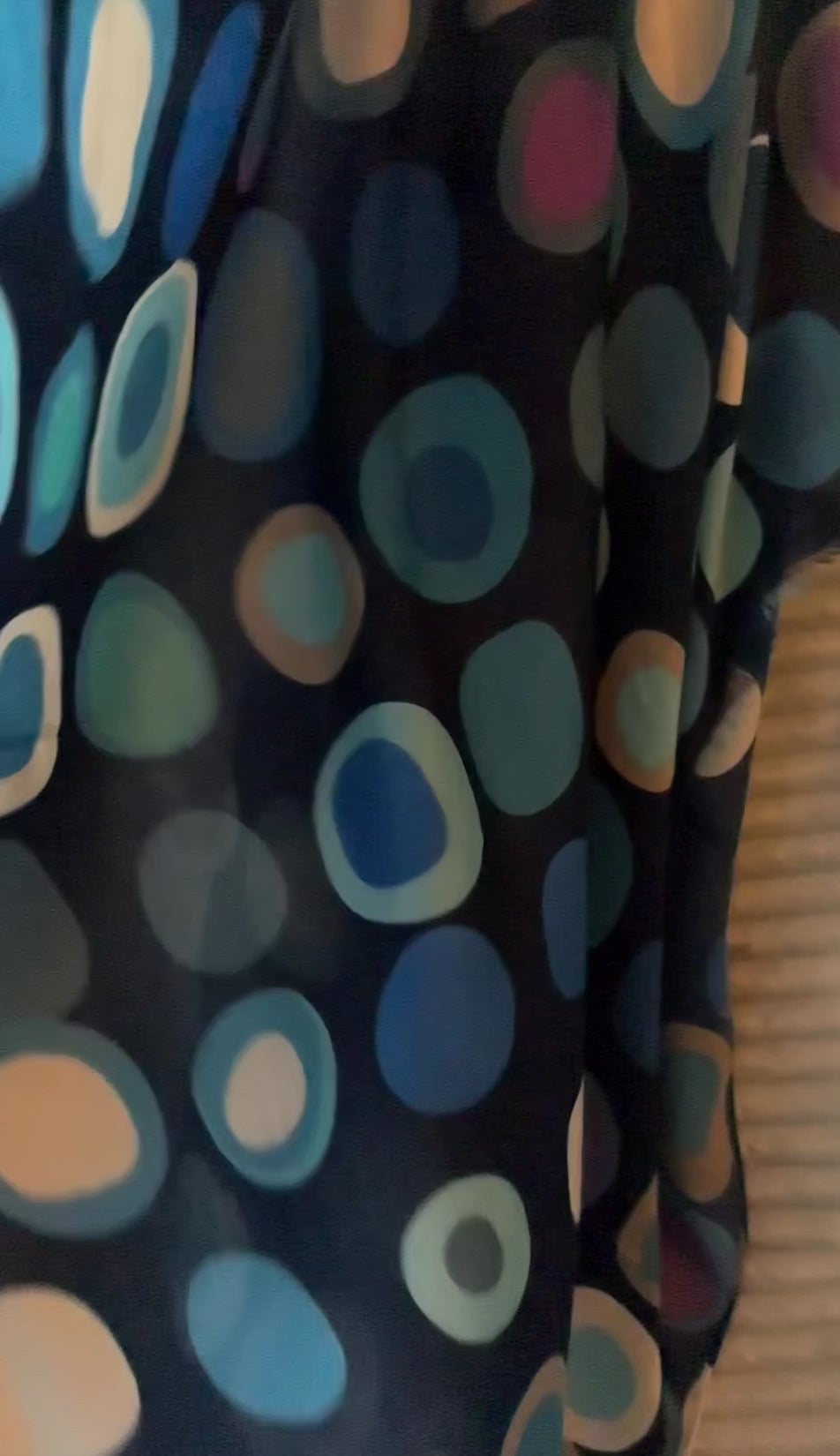 Multicolour Circle Pattern Blue Cotton Scarf