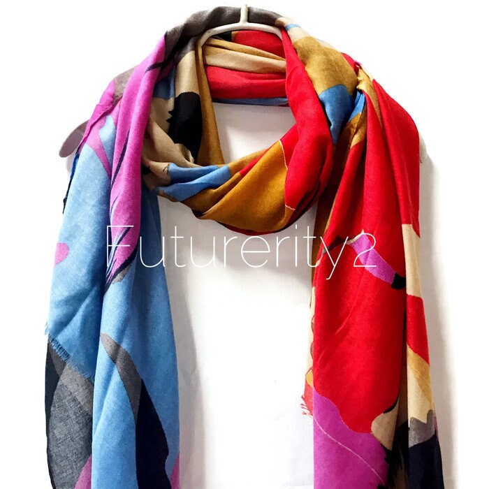 Huge Multicolour Flowers Scarf