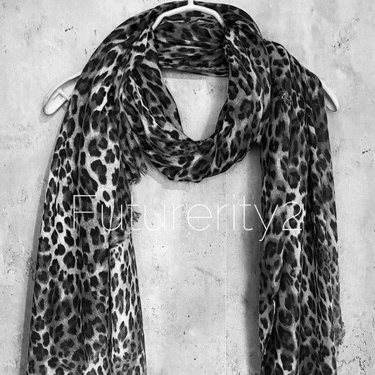 Classic Leopard Pattern Dark Grey Beige Scarf,Summer Autumn Scarf