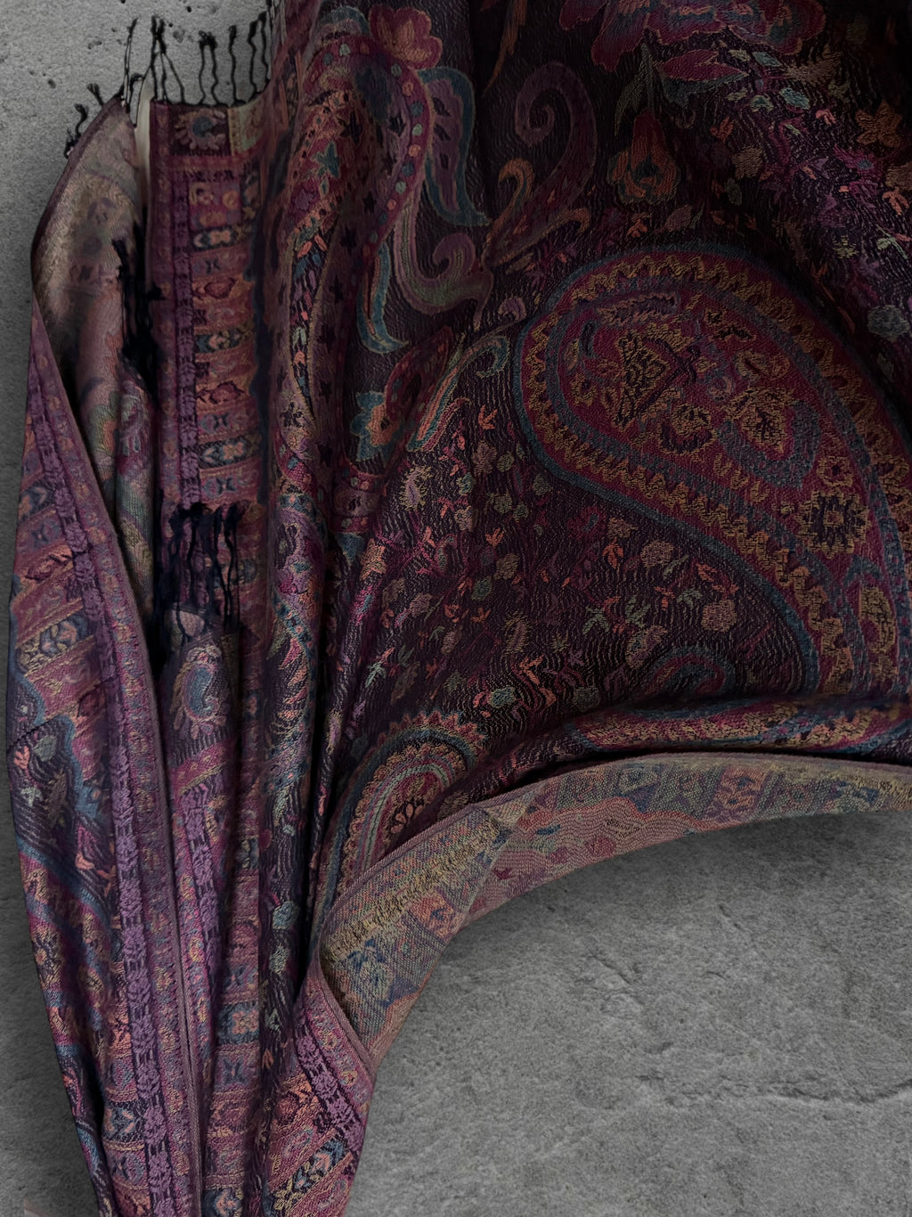 Deep Purple Paisley Autumn Winter Scarf