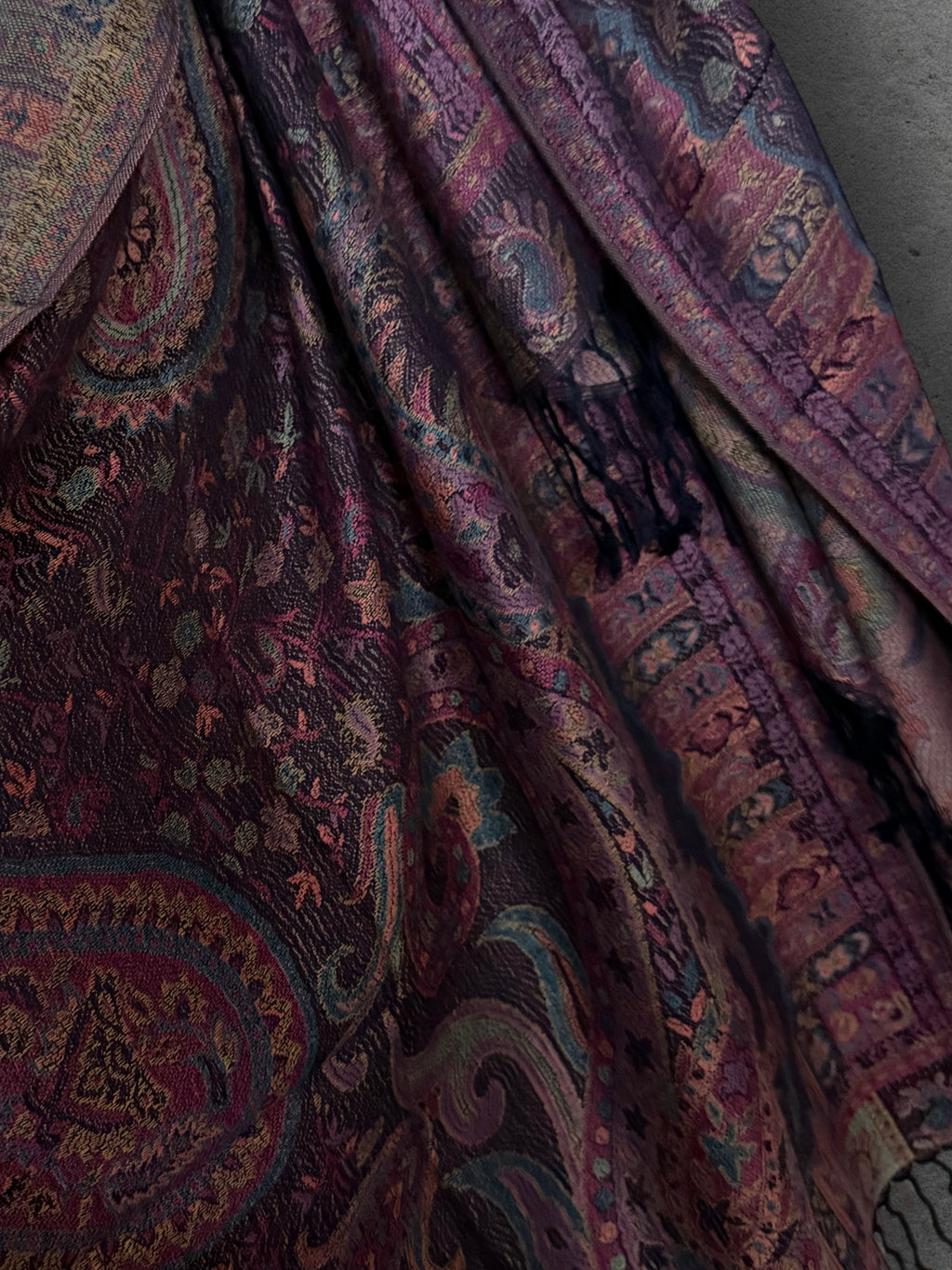 Deep Purple Paisley Autumn Winter Scarf