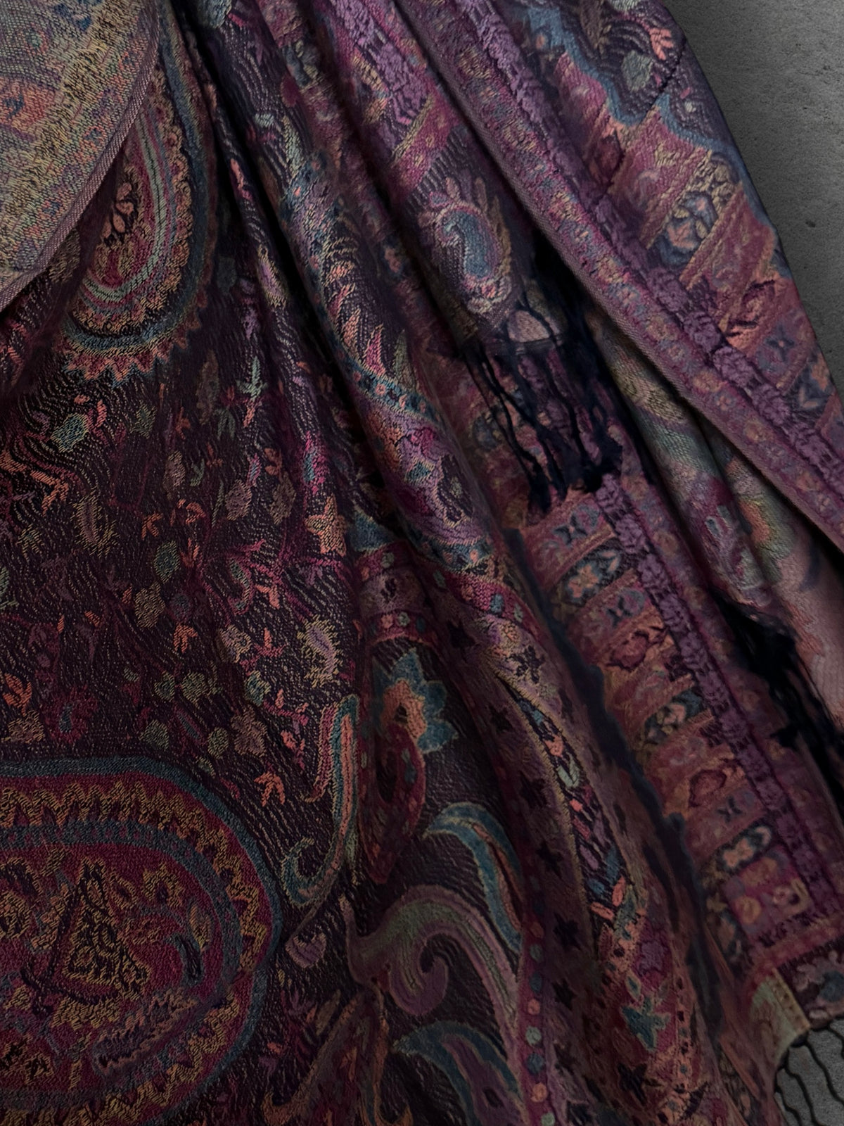 Deep Purple Paisley Autumn Winter Scarf