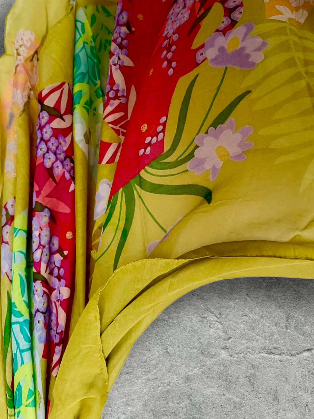 Spring Florals Summer Yellow Scarf for Women,Elegant Lightweight Cotton Shawl