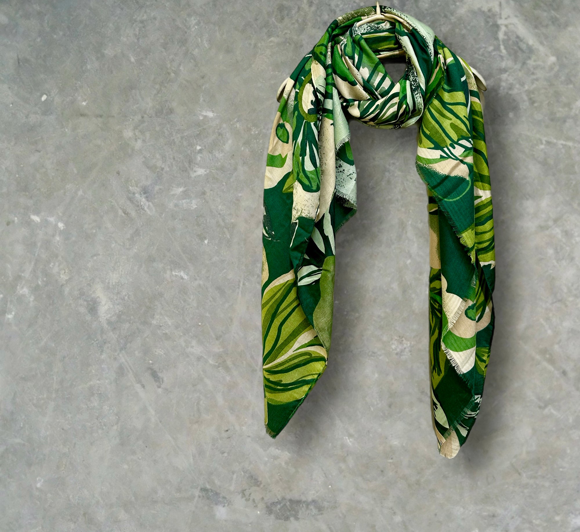 Vintage Inspired Green Floral Scarf