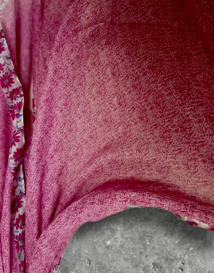Pink Small Floral Scarf for Women,Lightweight Cotton Summer Shawl.