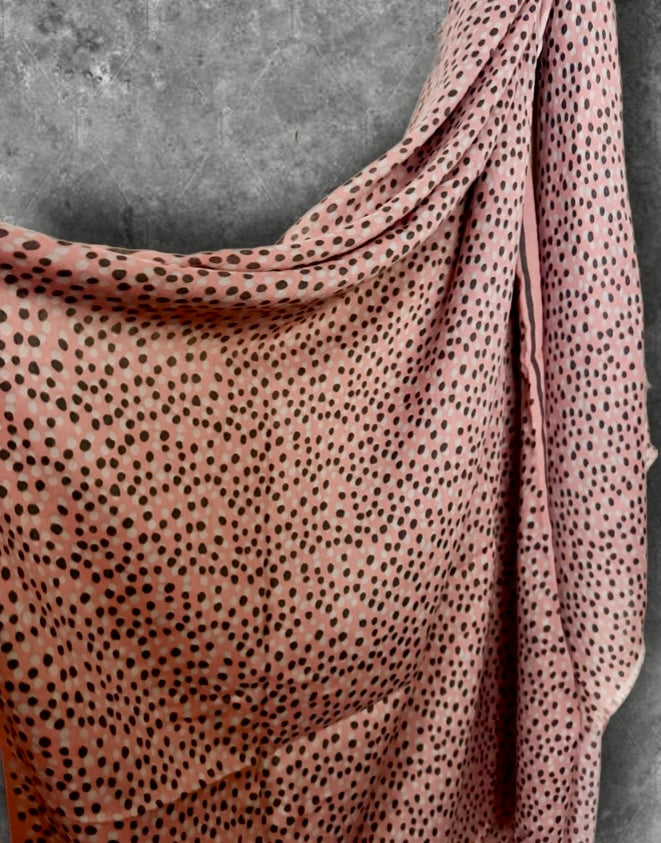 Pink Small Polka Dot Cotton Scarf for Women,Soft Lightweight Summer Shawl