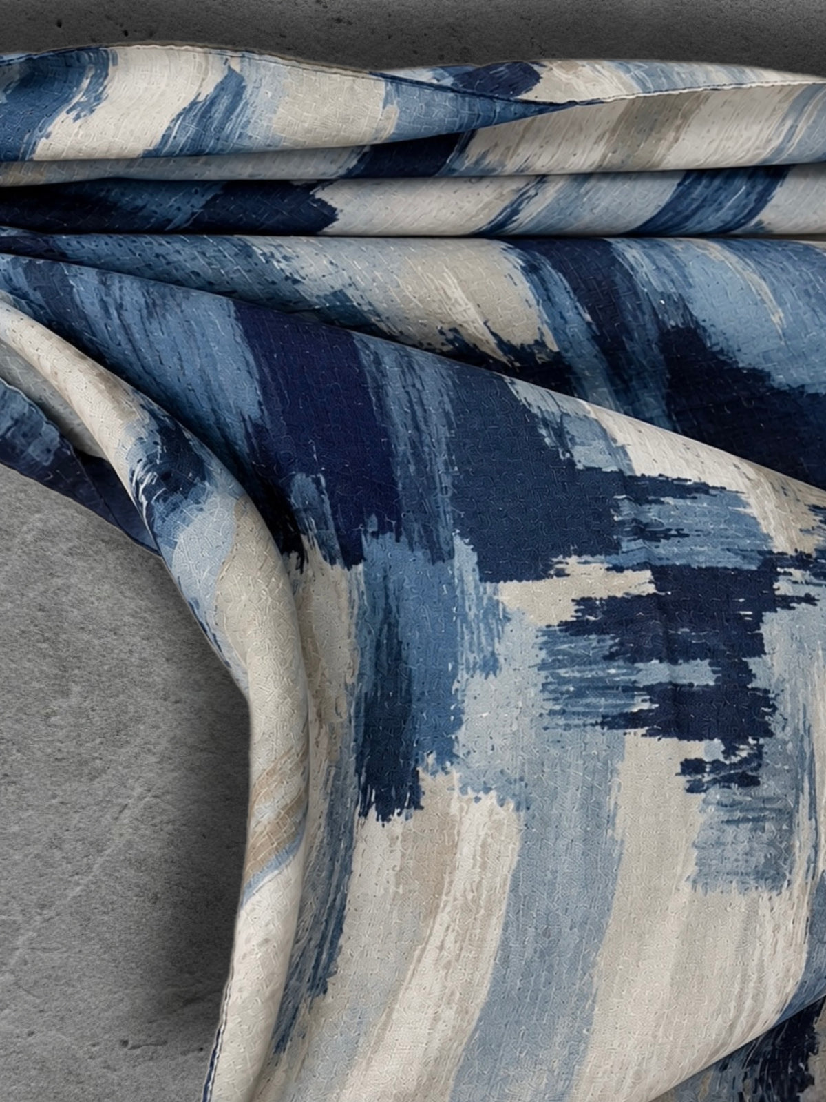 Navy Blue Abstract Brushstroke Winter Scarf