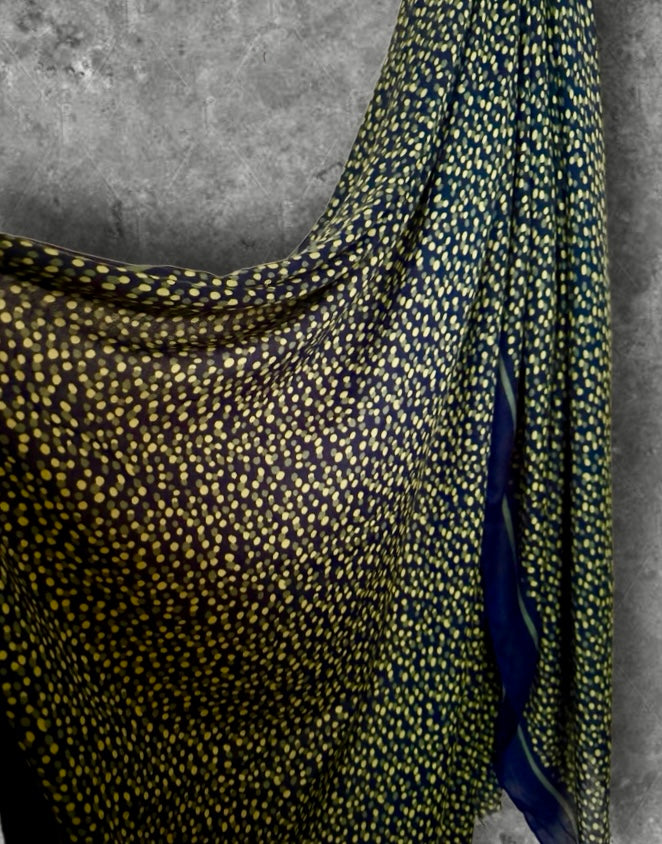 Navy Blue Polka Dot Cotton Scarf for Women,Lightweight Long Wrap Shawl