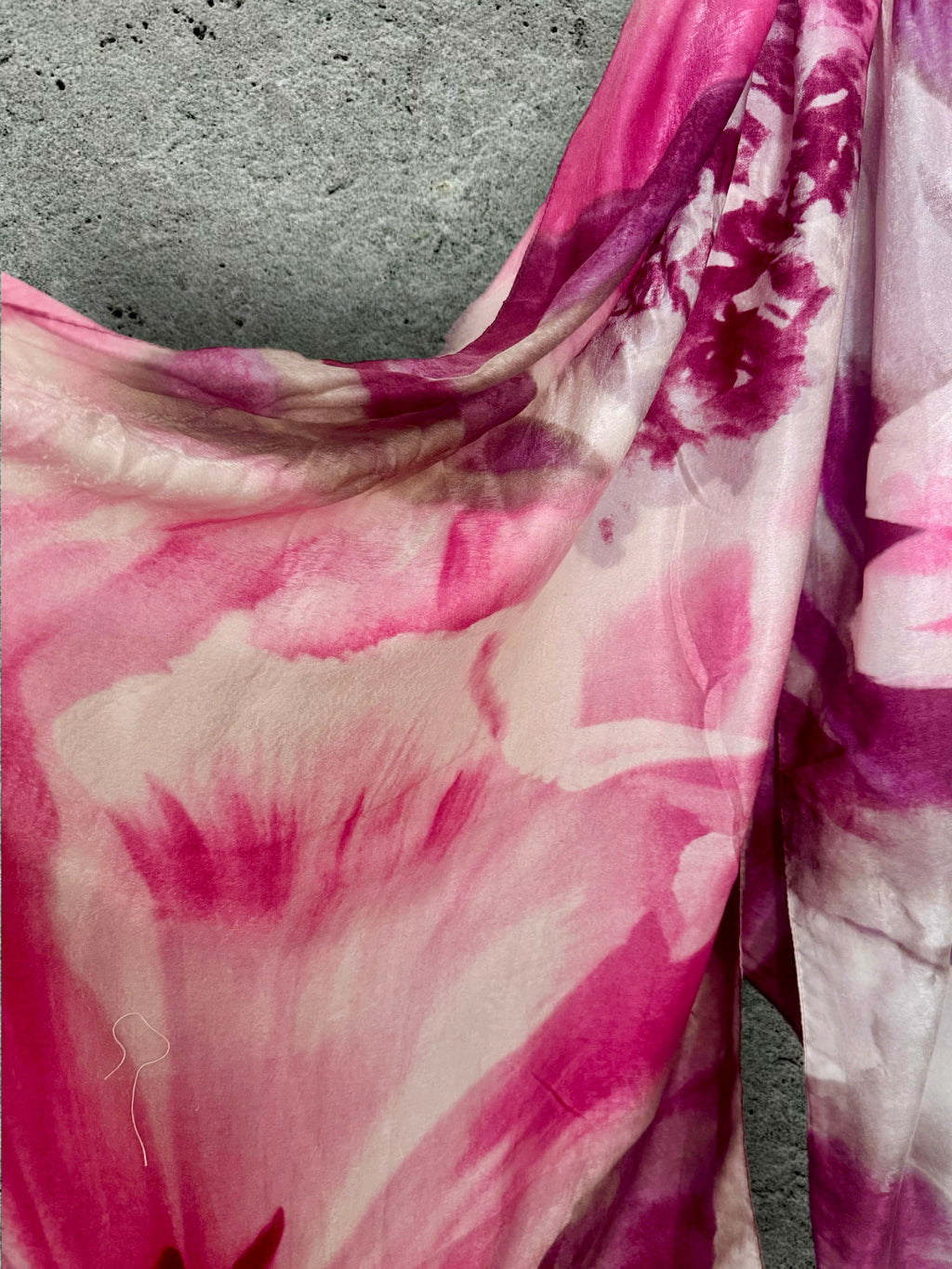 Abstract Watercolour Silk Scarf for Women in Pink/Purple,Luxury Lightweight Shawl,Ideal Gift for Her,Mom and Christmas