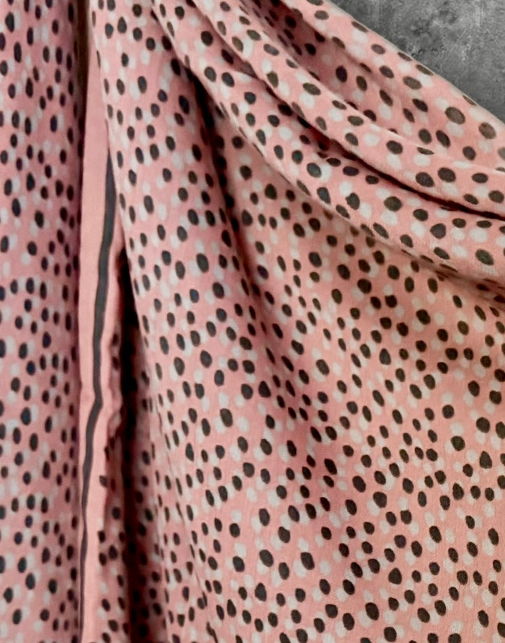 Pink Small Polka Dot Cotton Scarf for Women,Soft Lightweight Summer Shawl