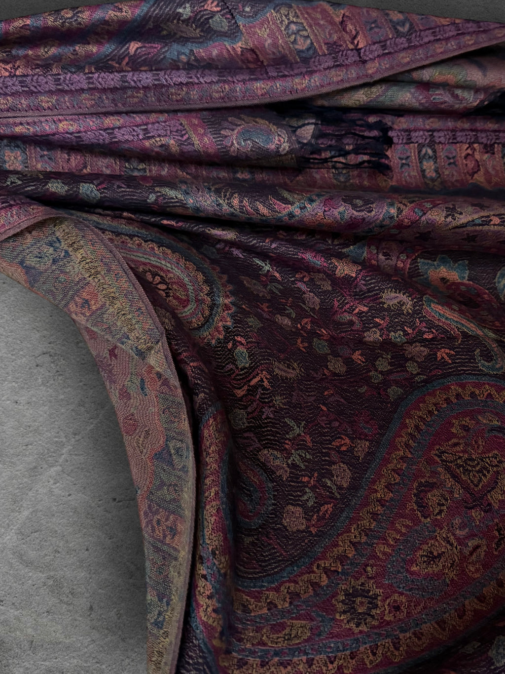 Deep Purple Paisley Autumn Winter Scarf