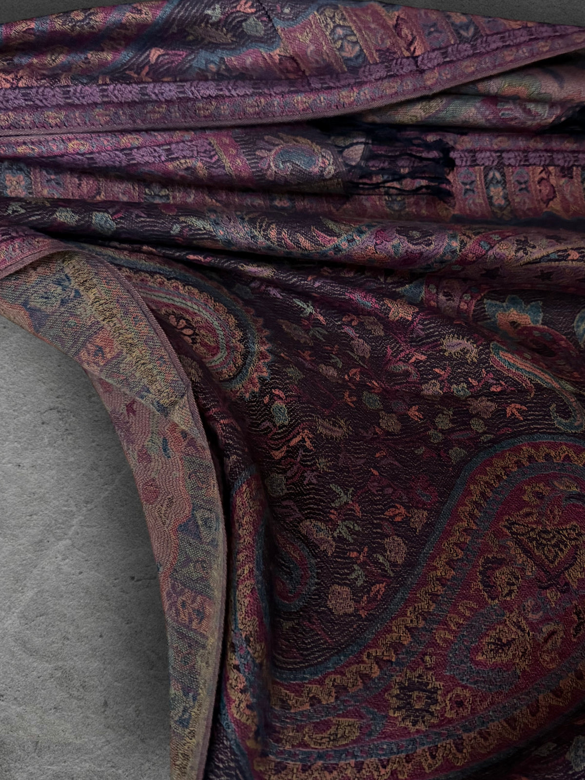 Deep Purple Paisley Autumn Winter Scarf