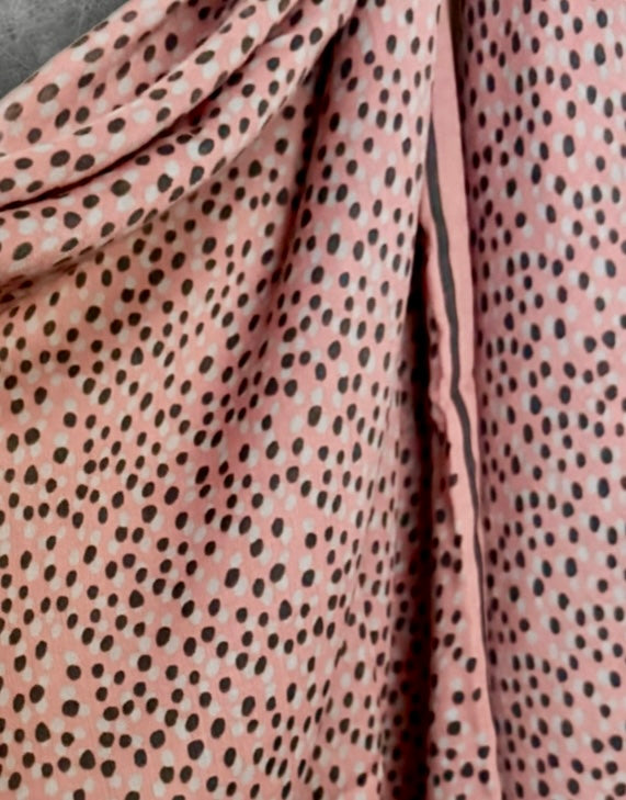Pink Small Polka Dot Cotton Scarf for Women,Soft Lightweight Summer Shawl